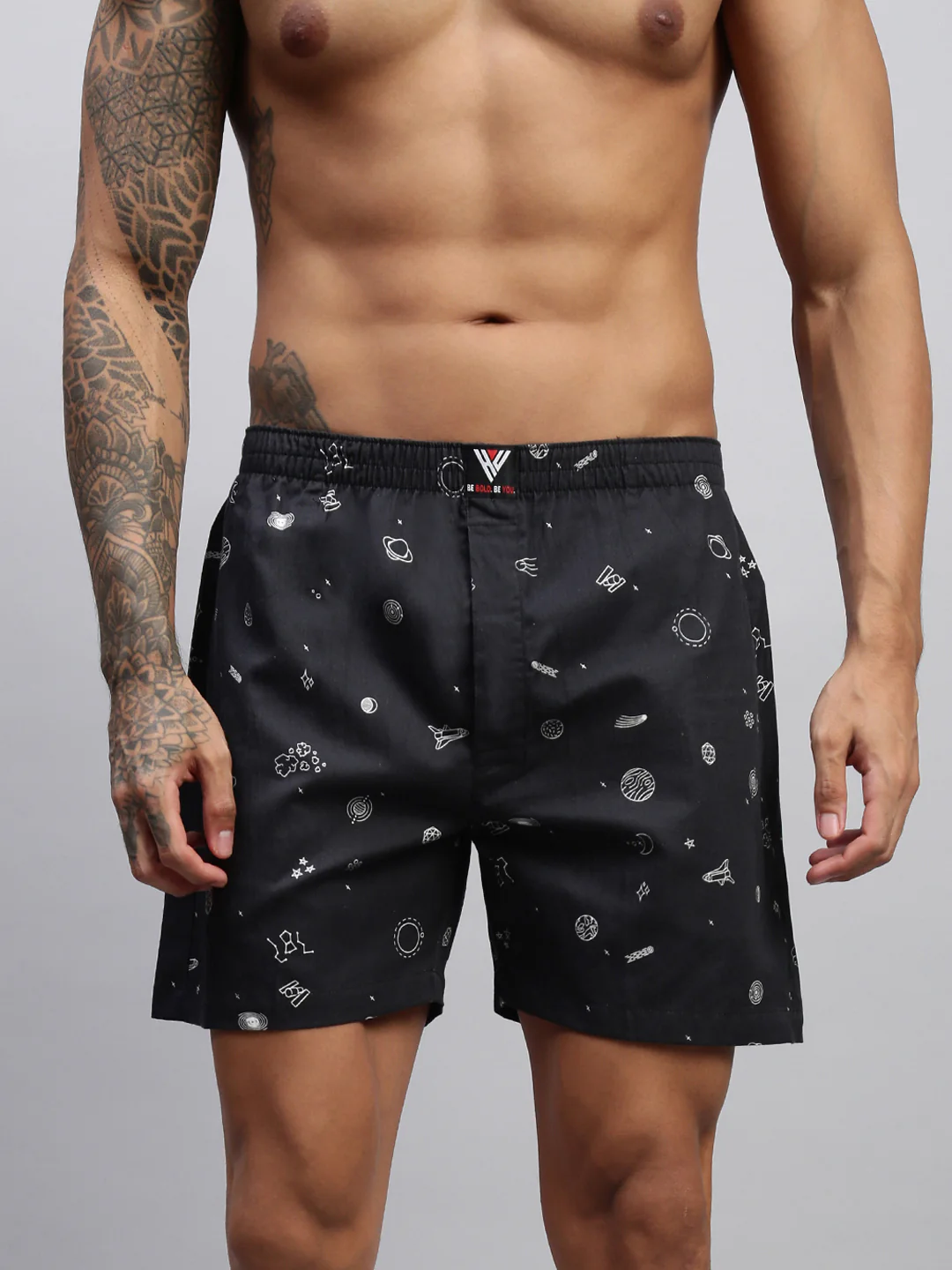 Men Pack of 2 Printed Cotton Boxer Shorts - Image 9