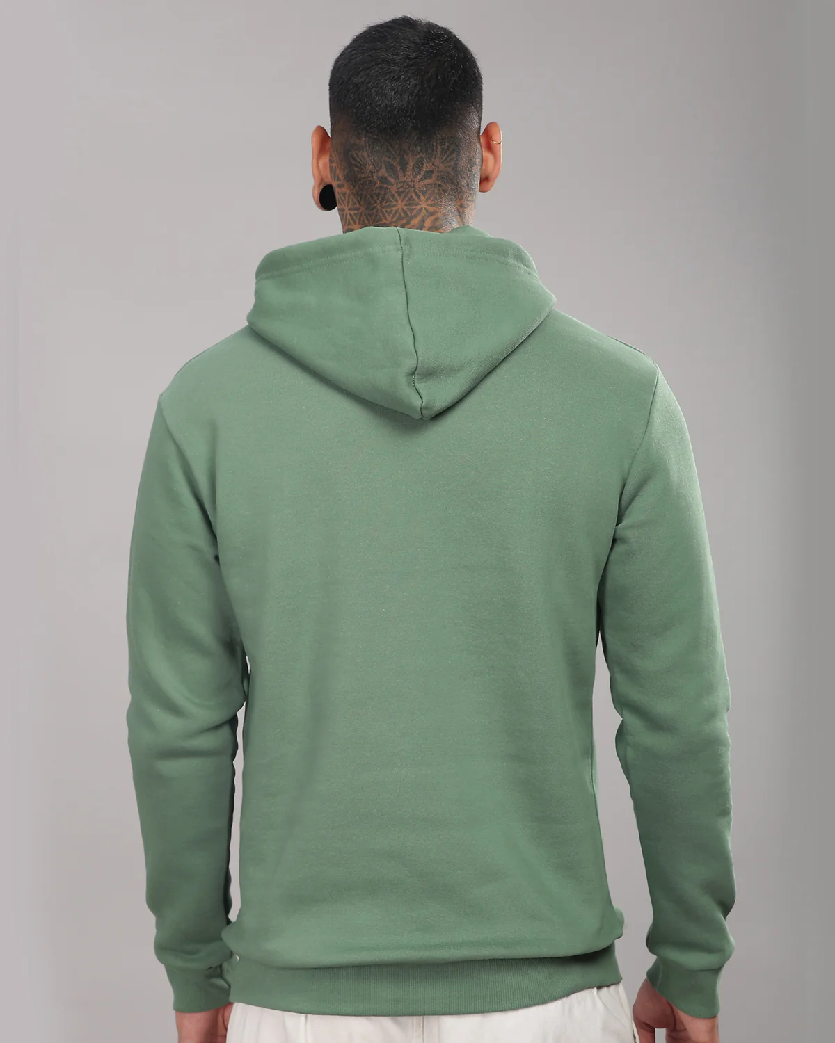 Men Green Printed Hoodie - Image 3