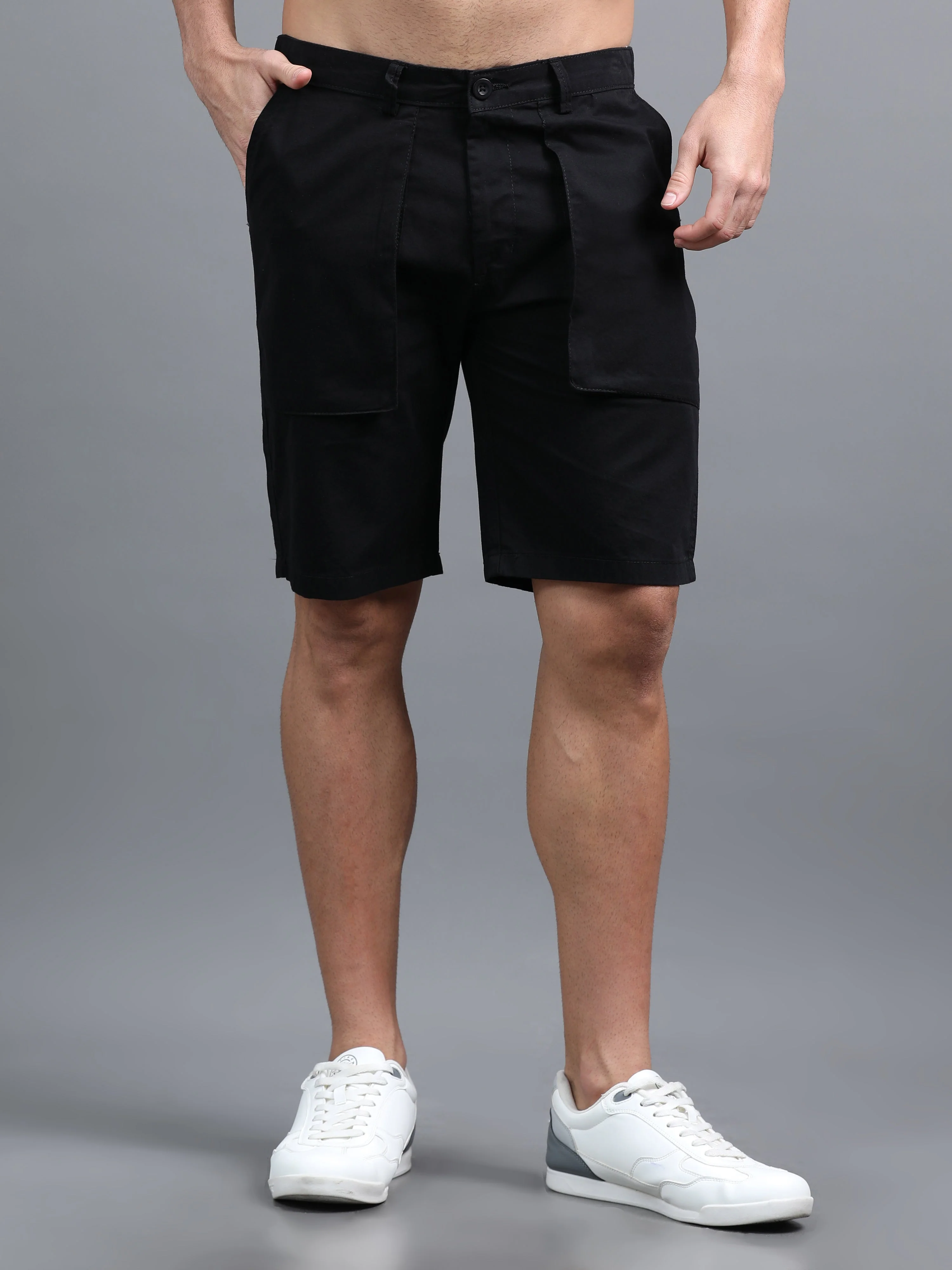 Men Pockit Black Shorts