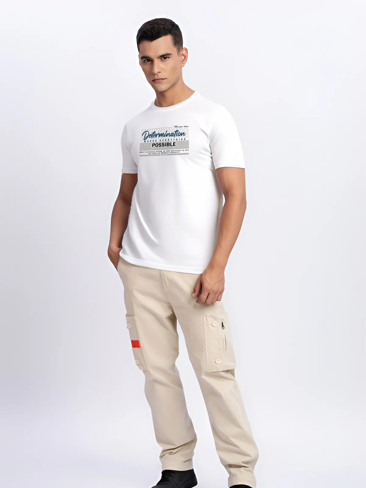 Men Printed White T Shirt