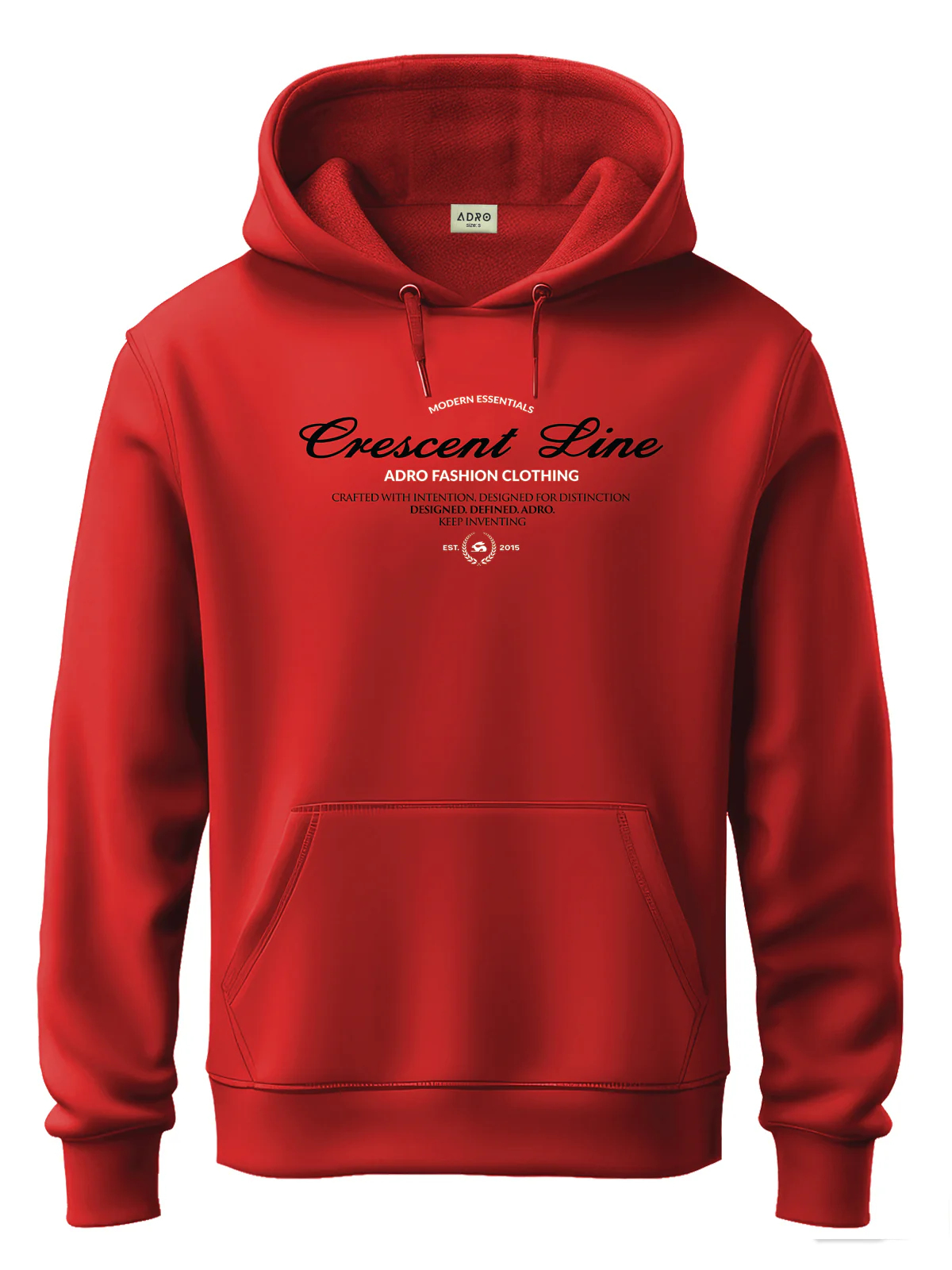 Men Red Cotton Fleece Printed Hoodie