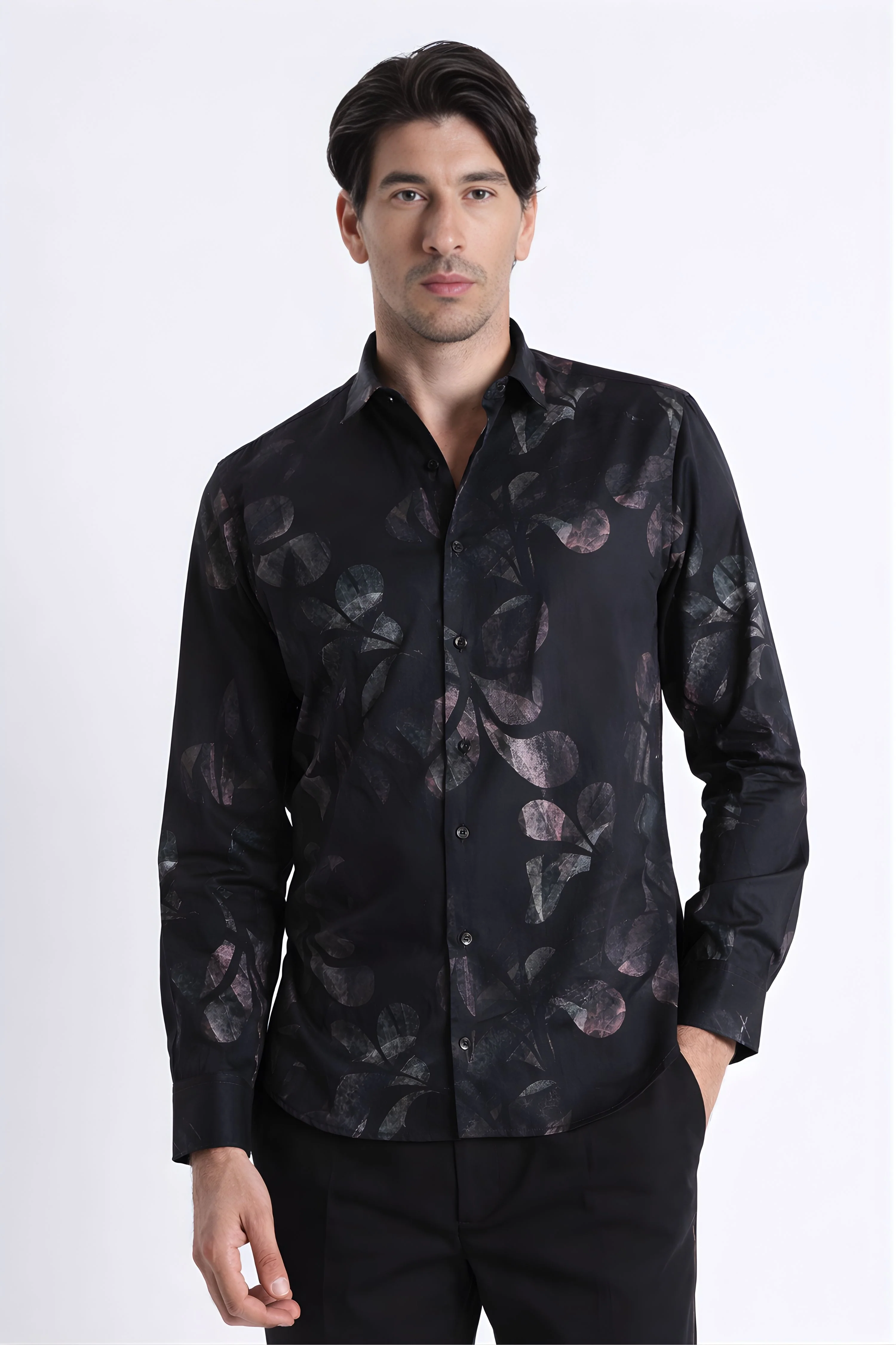 Men Refined Floral Digital Print Shirt