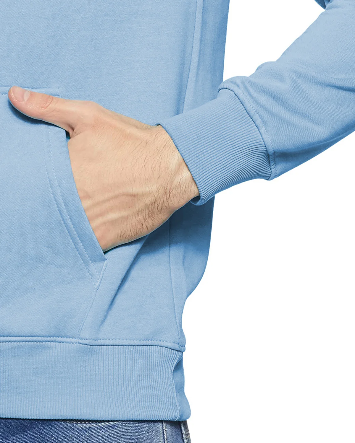 Men Sky Blue Long Lasting Printed Hoodie - Image 5