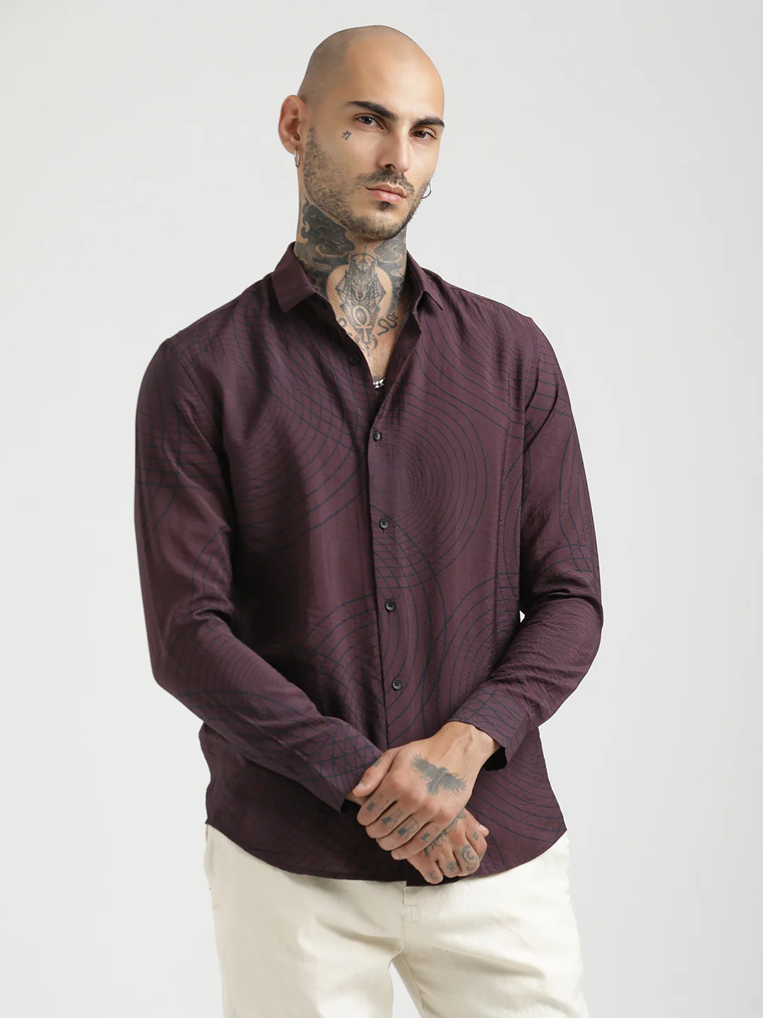 Men Slim Fit Nylon Shirt