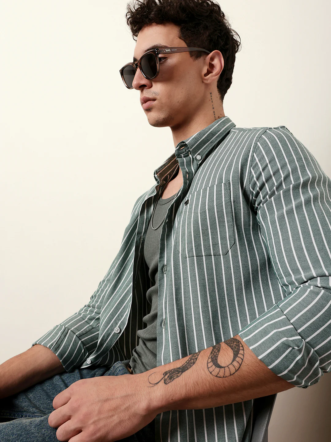 Men Striped Casual Full-Sleeve Shirt
