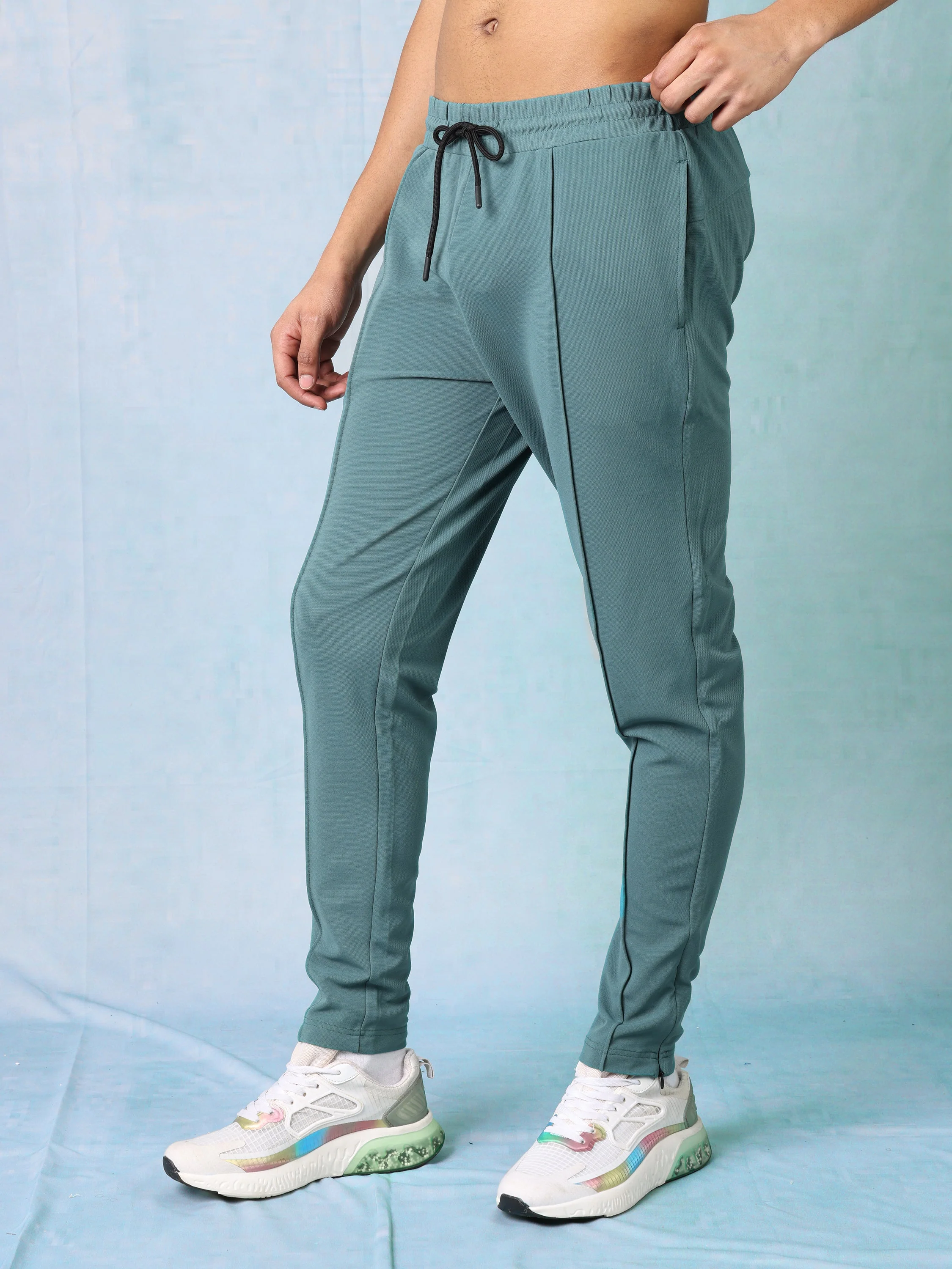 Men Teal Comfort Fit Track Pant