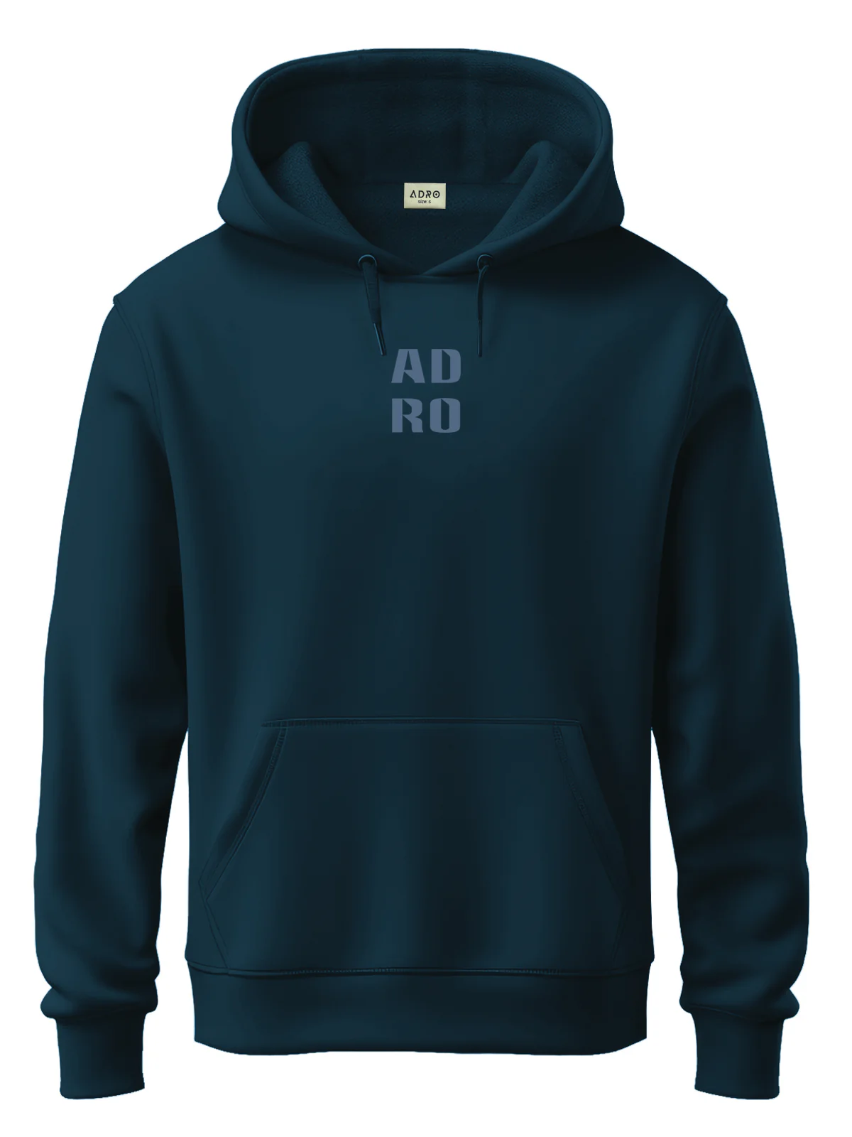 Men Teal Cotton Fleece Hoodie