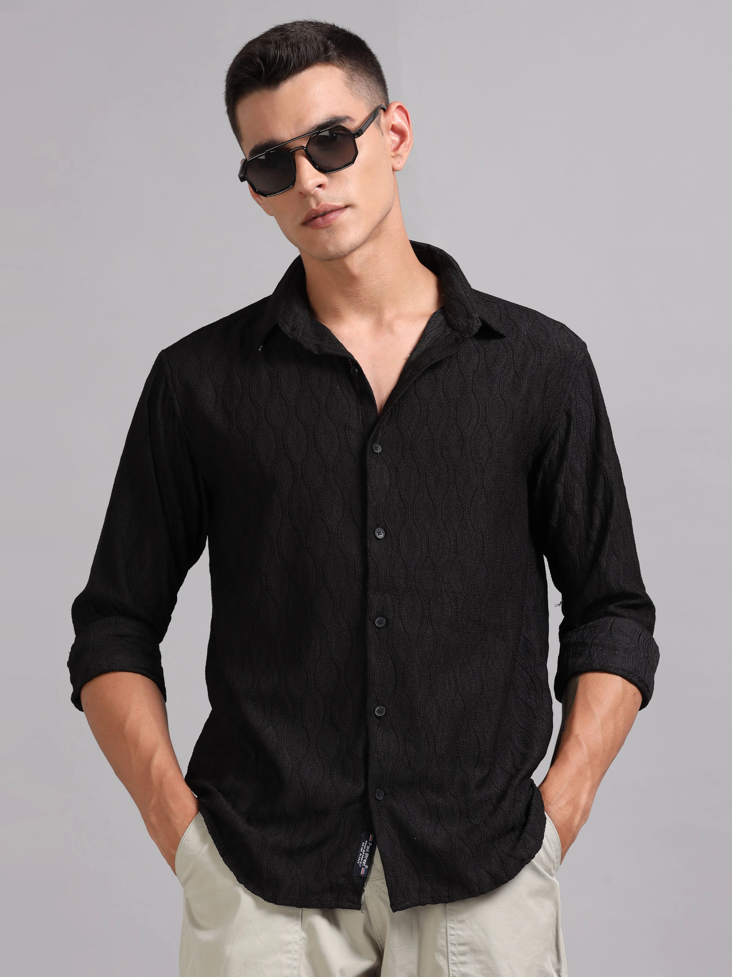 Men Texwave Black Shirt