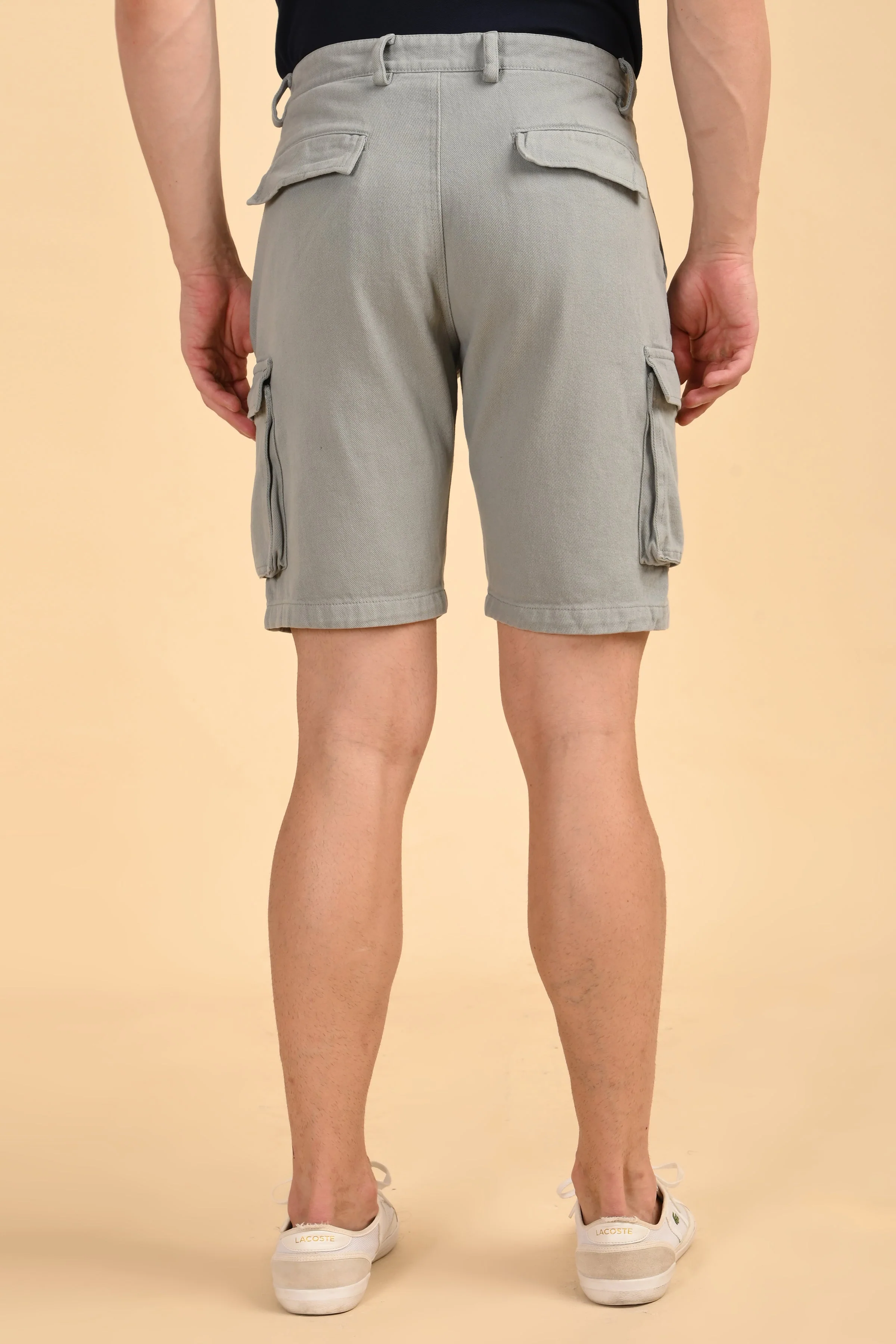 Men Tiptur Cotton Cargo Shorts Lt Grey - Image 7