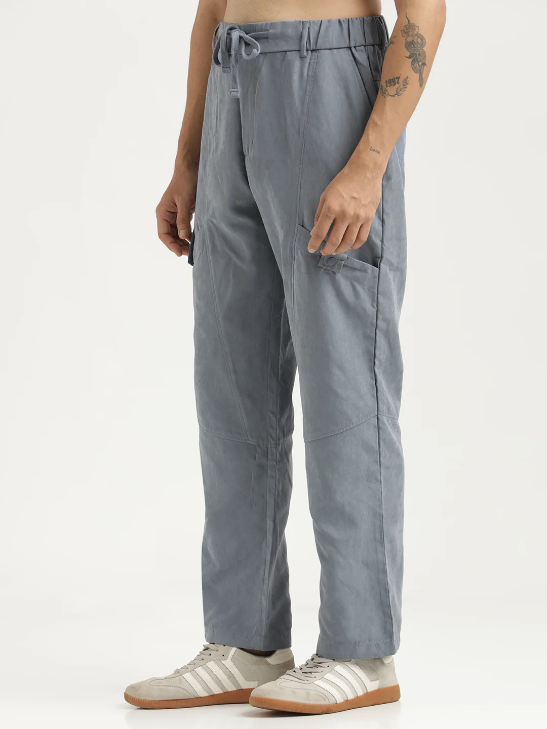Men Velvet Cargo Trousers - Image 2