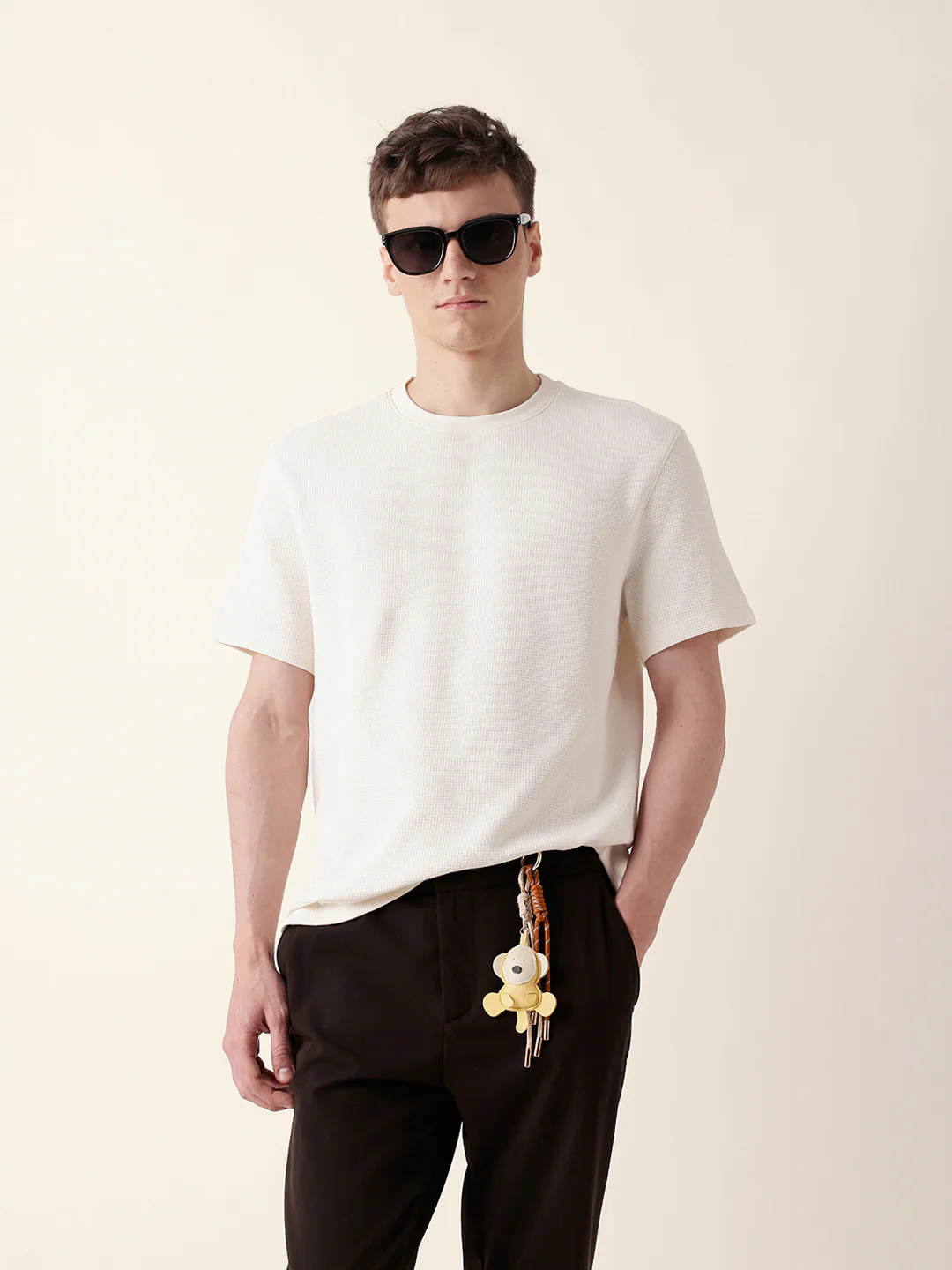Men White Half Sleeve Regular T-Shirt