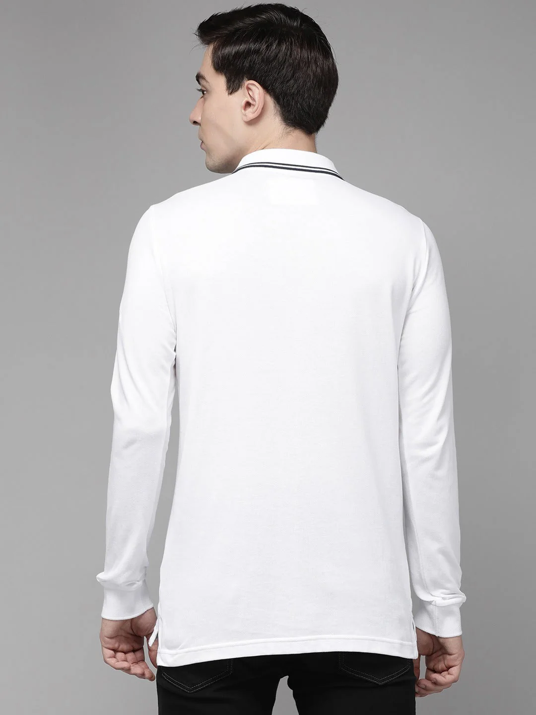 Men White Overdyed Polo - Image 4