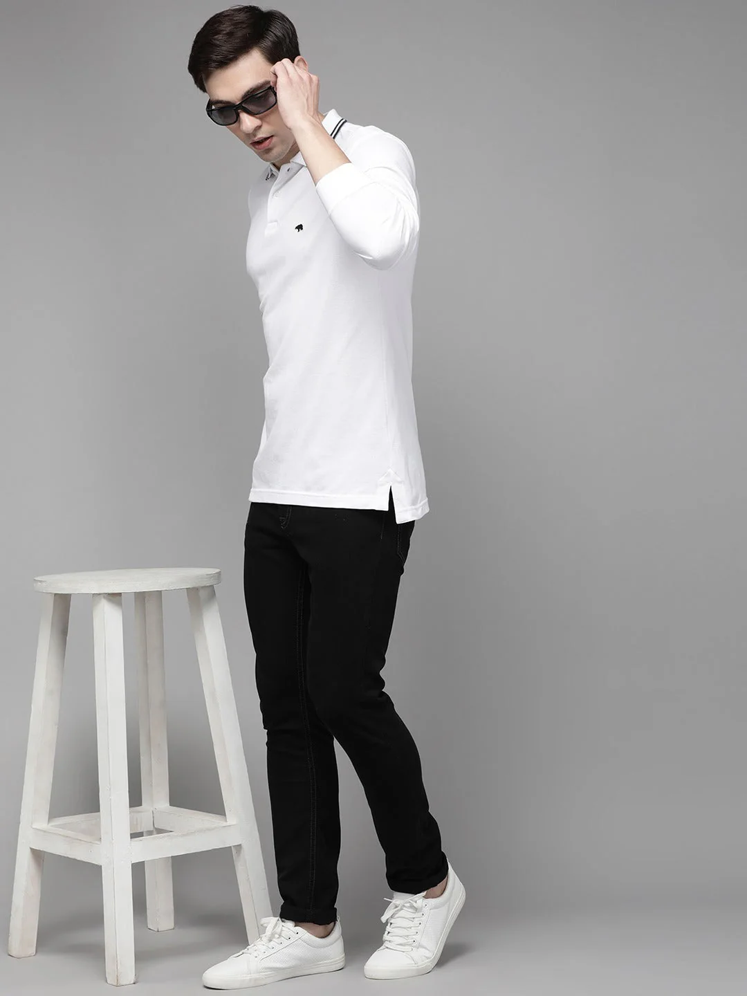 Men White Overdyed Polo - Image 5