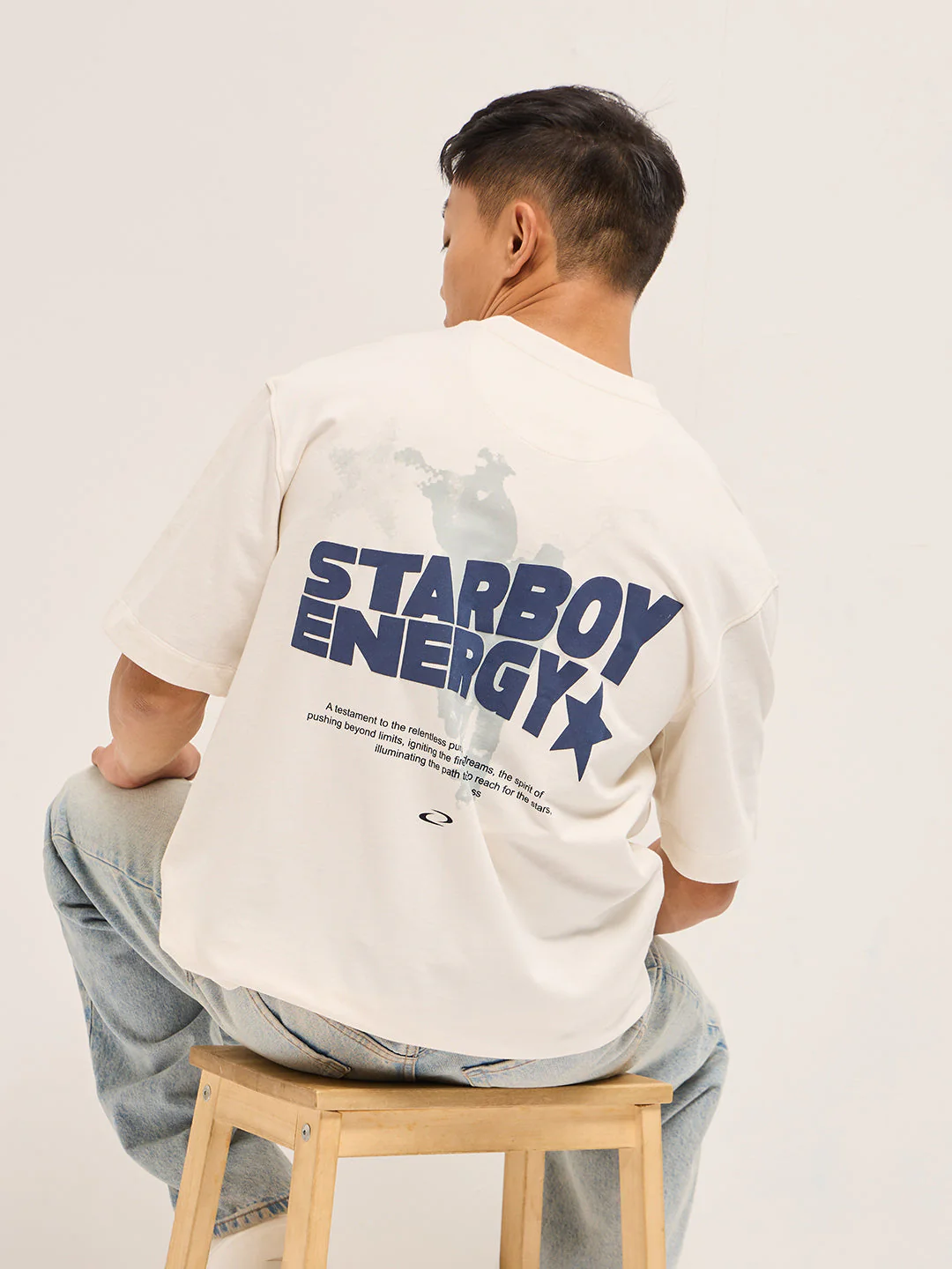 Men White Oversized Graphic T-Shirt