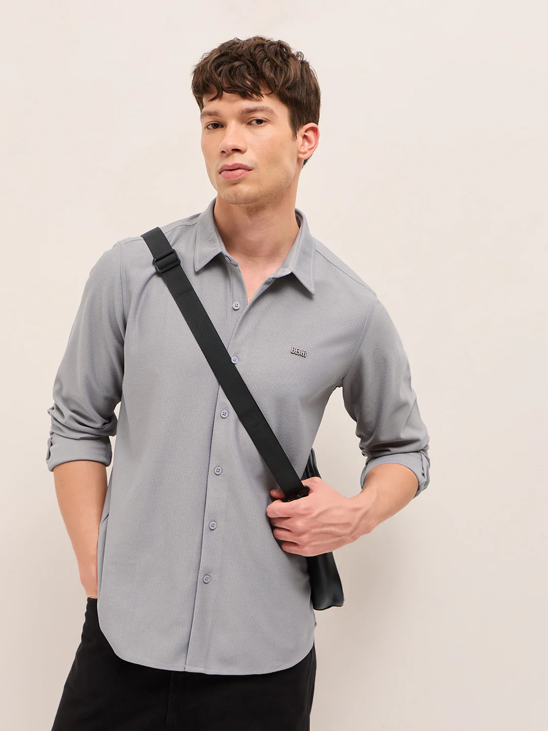 Men Woven Textured Casual Shirt