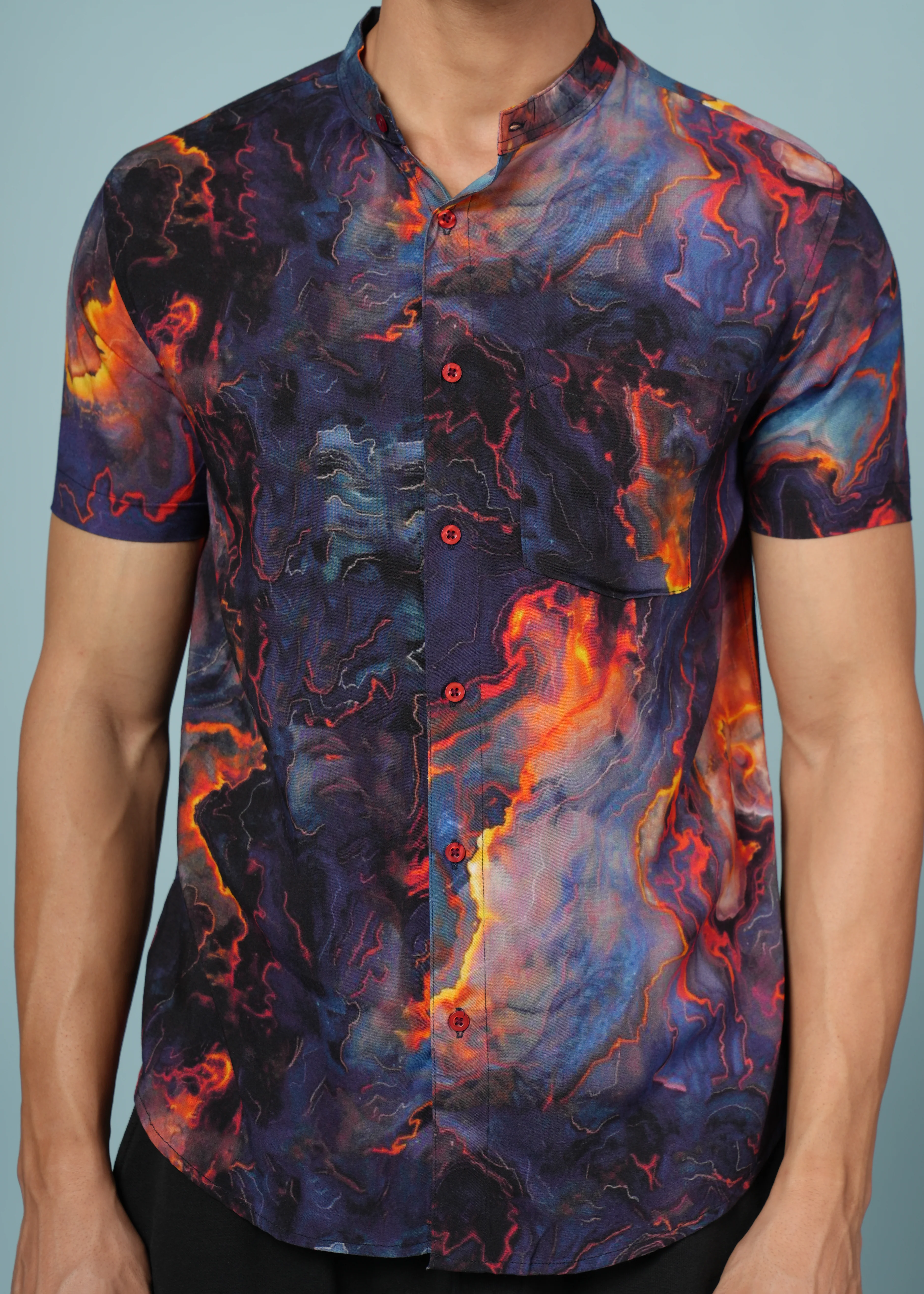 Men Printed Multi Viscose Rayon Shirt - Image 3