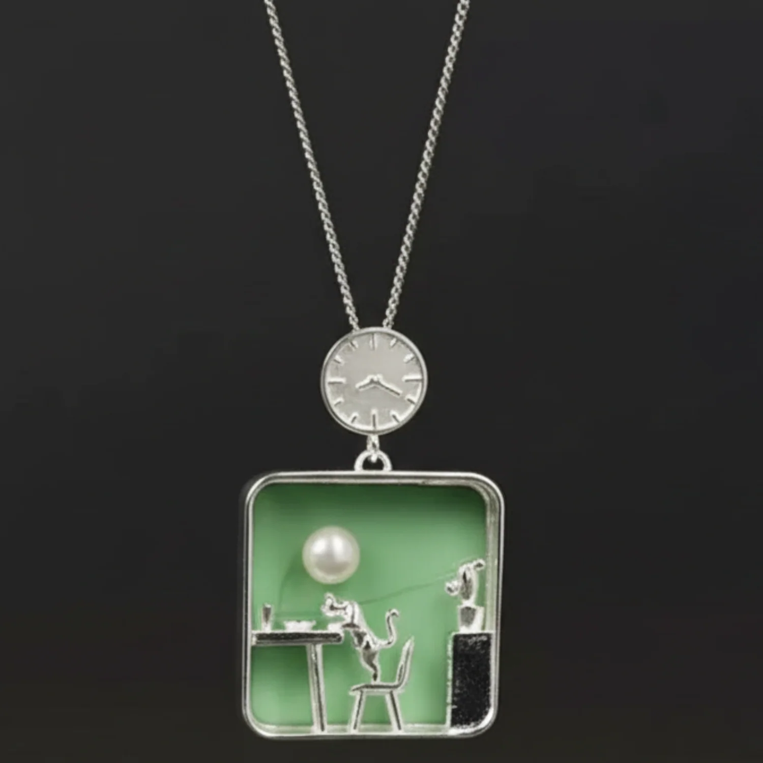 Miniature Scene House Pendant Necklace