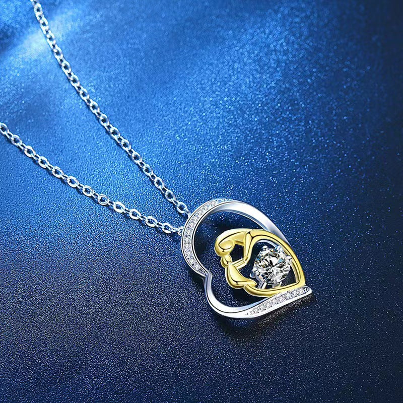 Mother And Child Heart Necklace