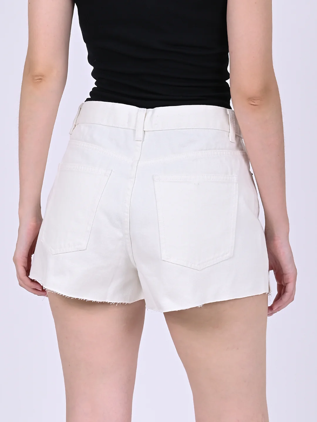 Women White Cotton Shorts - Image 9