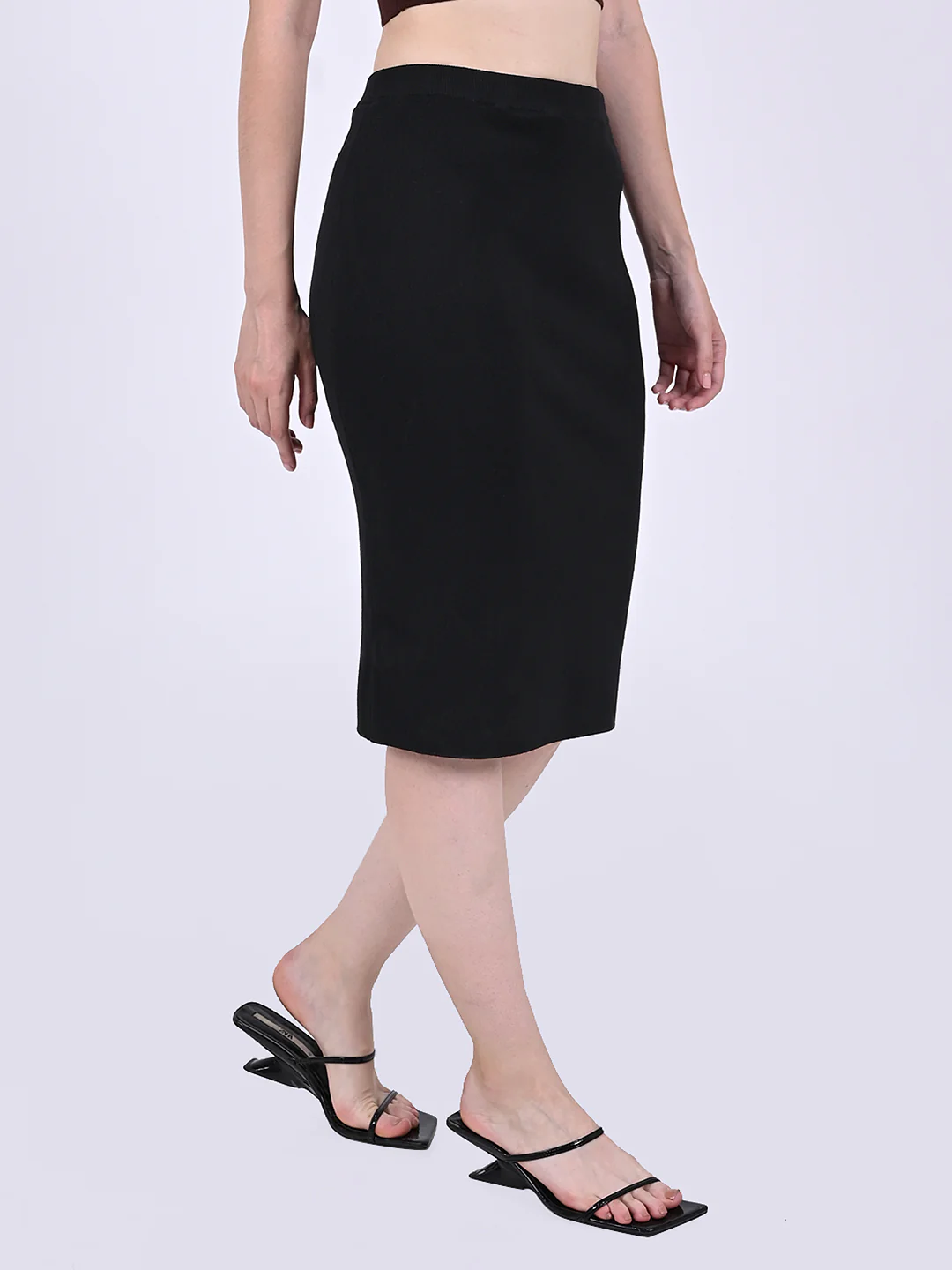 Women Black Midi Pencil Skirt - Image 3