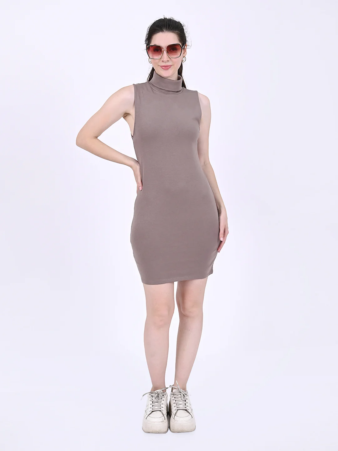 Women Black Cedar Bodycon Dress - Image 6