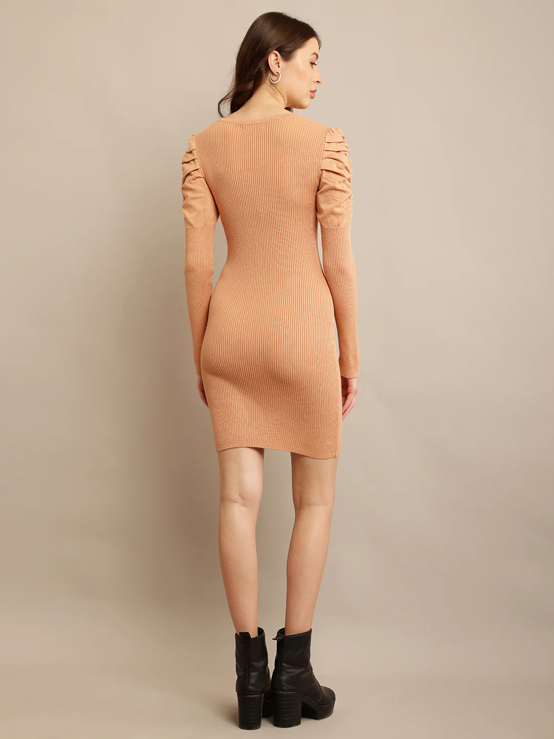 Women Square Neck Bodycon Dress - Image 6