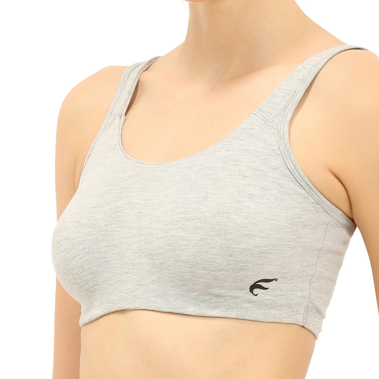 Non-padded Non-wired Full Coverage Slip-on Moulded Double Layered Sports Bra - Image 3