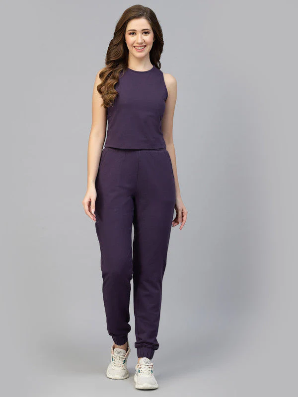 Women Cut Sleeve Top & Joggers Set