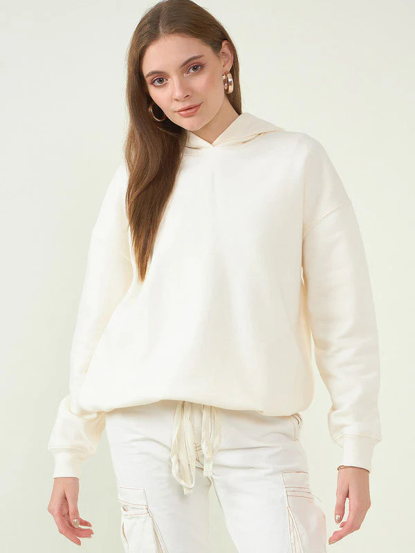 Women Cream Odor-Free Hooded Sweatshirt
