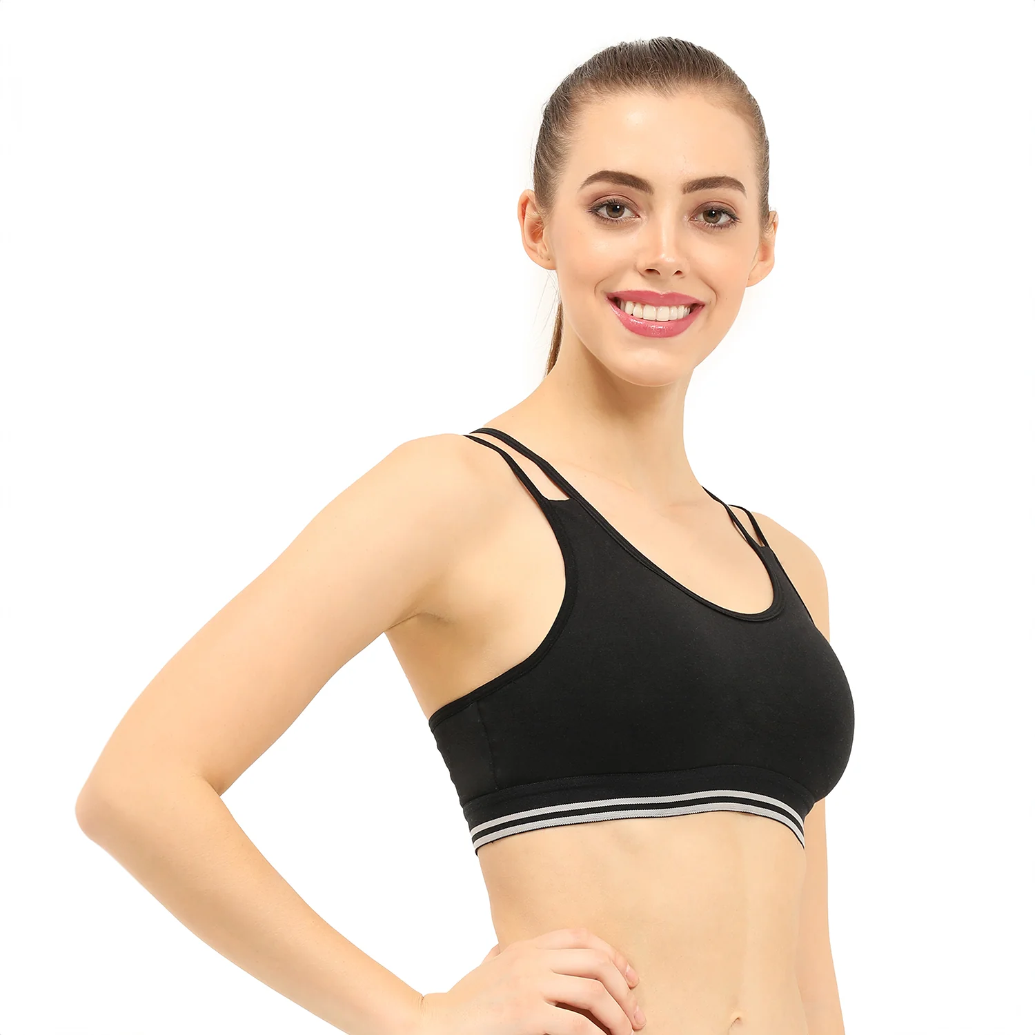 Padded Non-Wired Full Coverage Sports Bra - Image 4