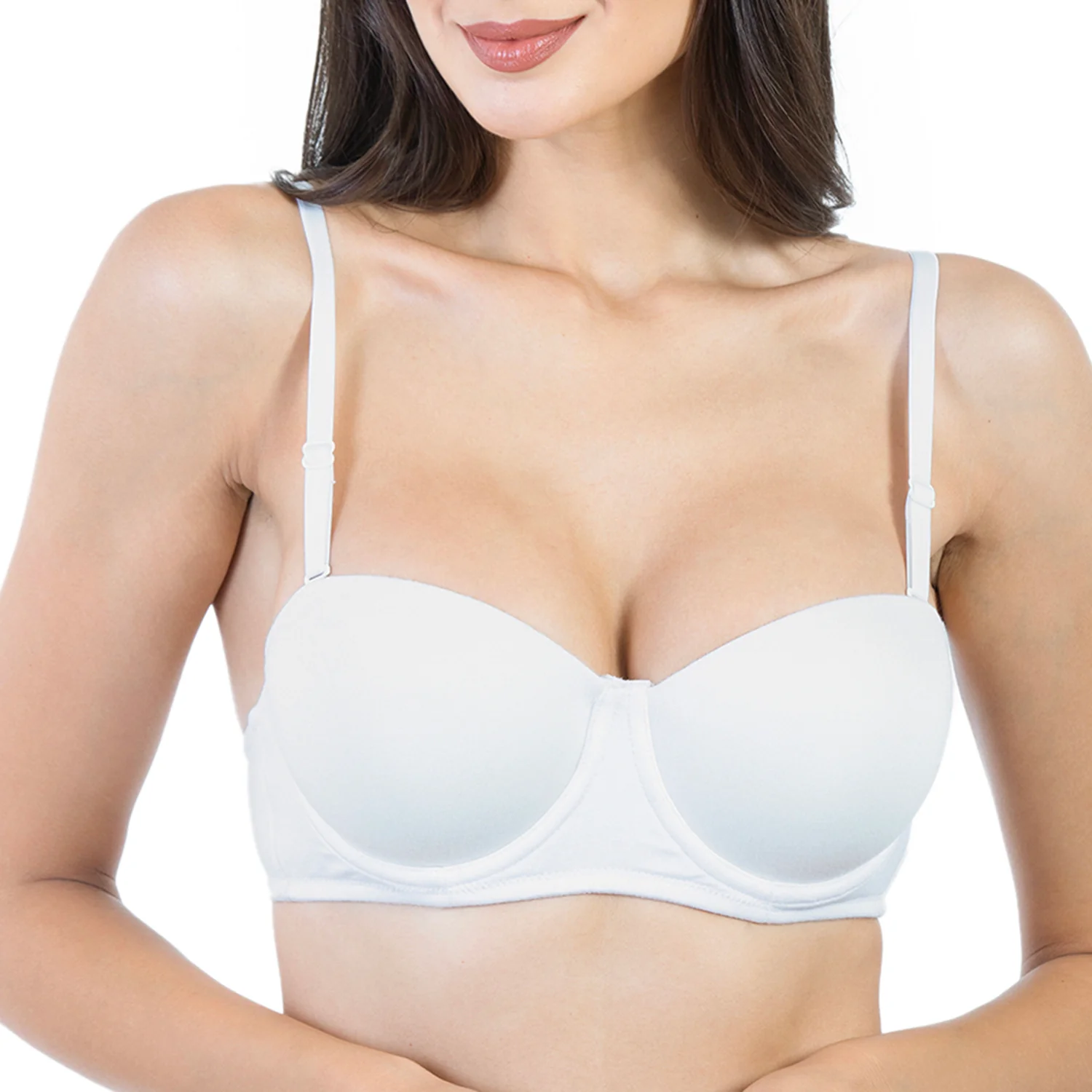 Padded Wired Demi Cup Balconette Bra - Image 3