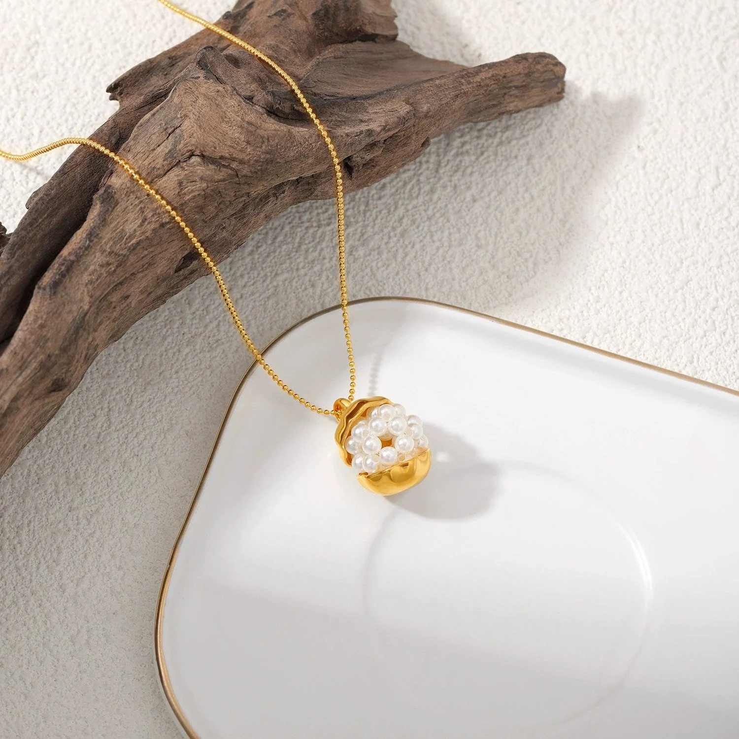 Pearl Cluster Drop Pendant Necklace