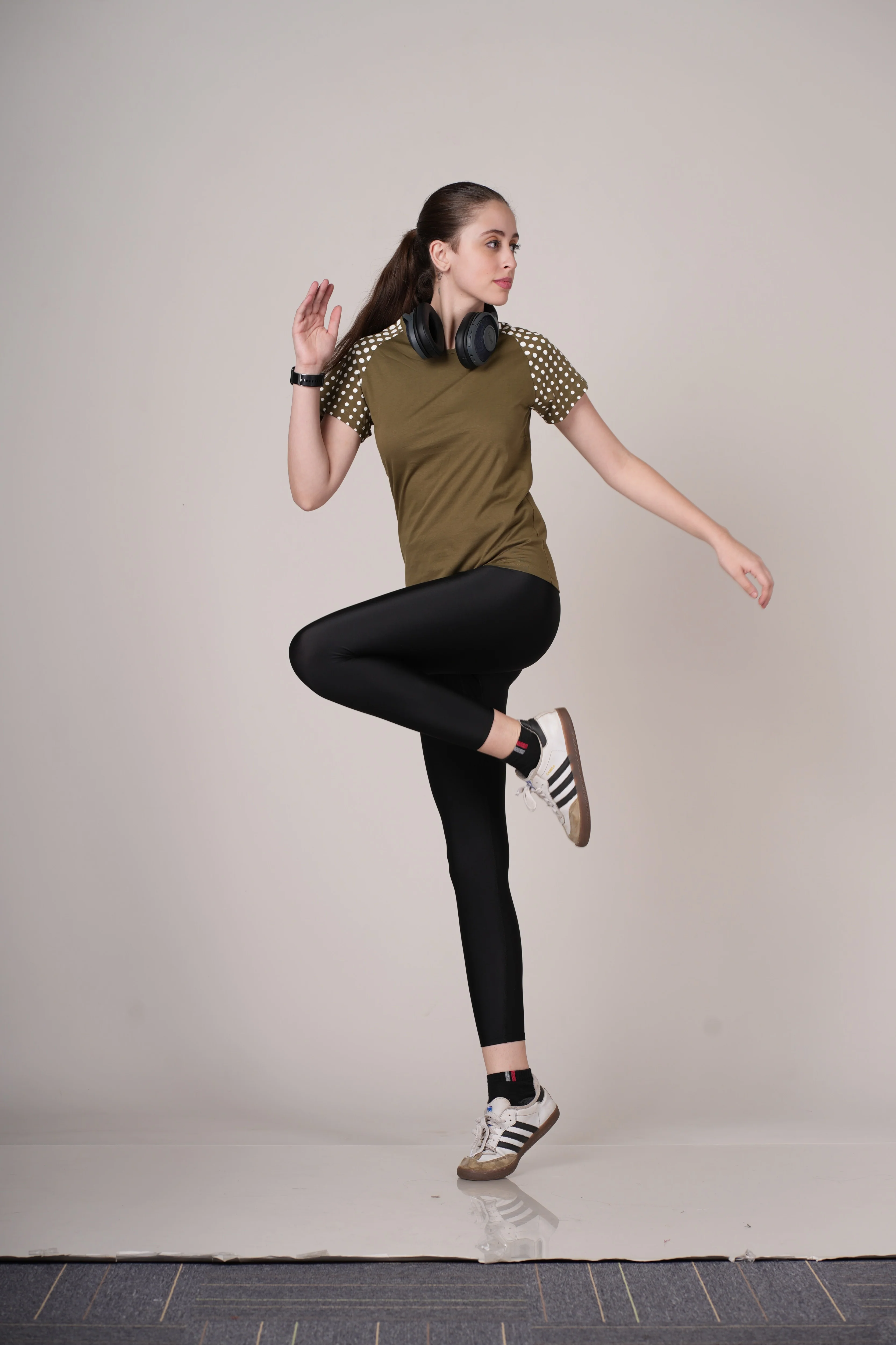 Women Olive Cotton Regular T-Shirt - Image 9