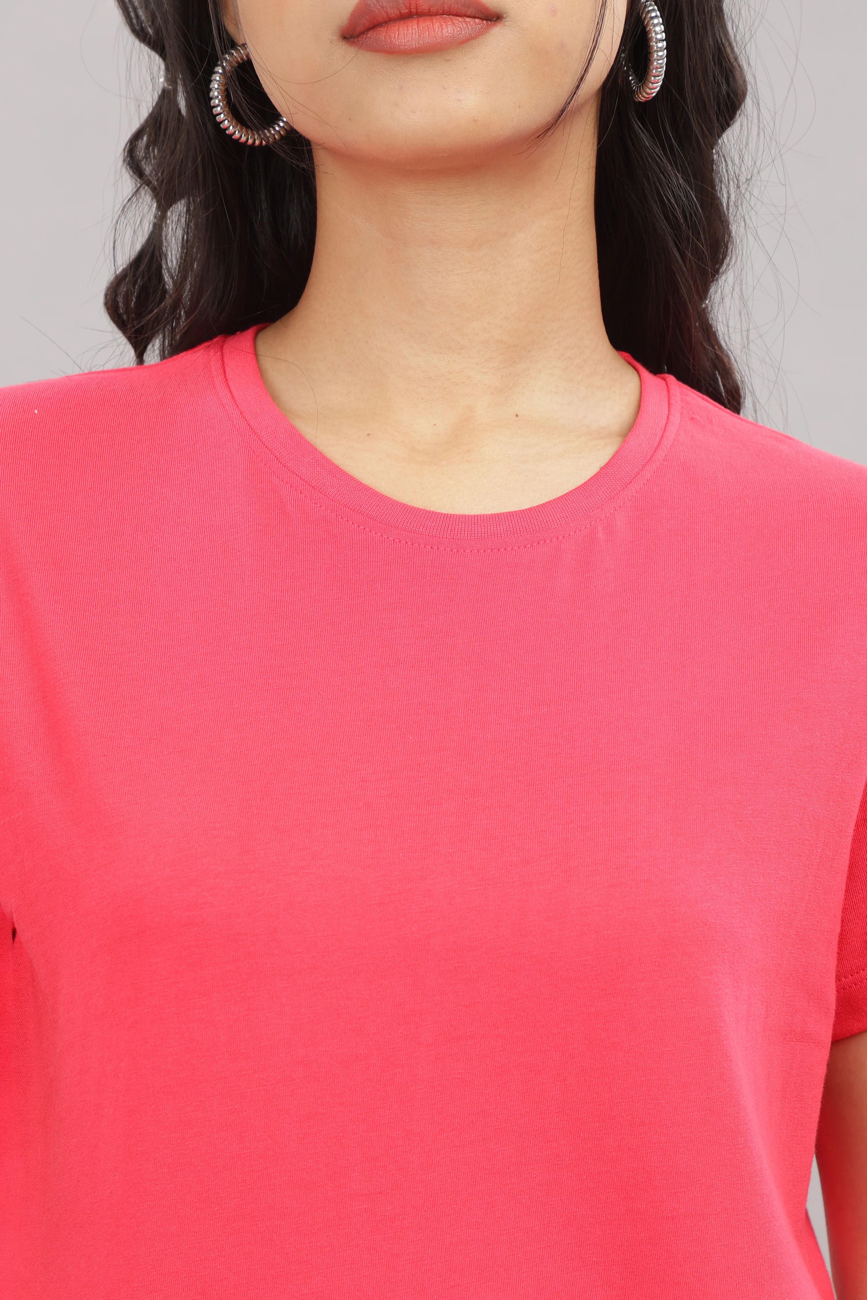 Women Coral Cotton Regular T-Shirt - Image 5