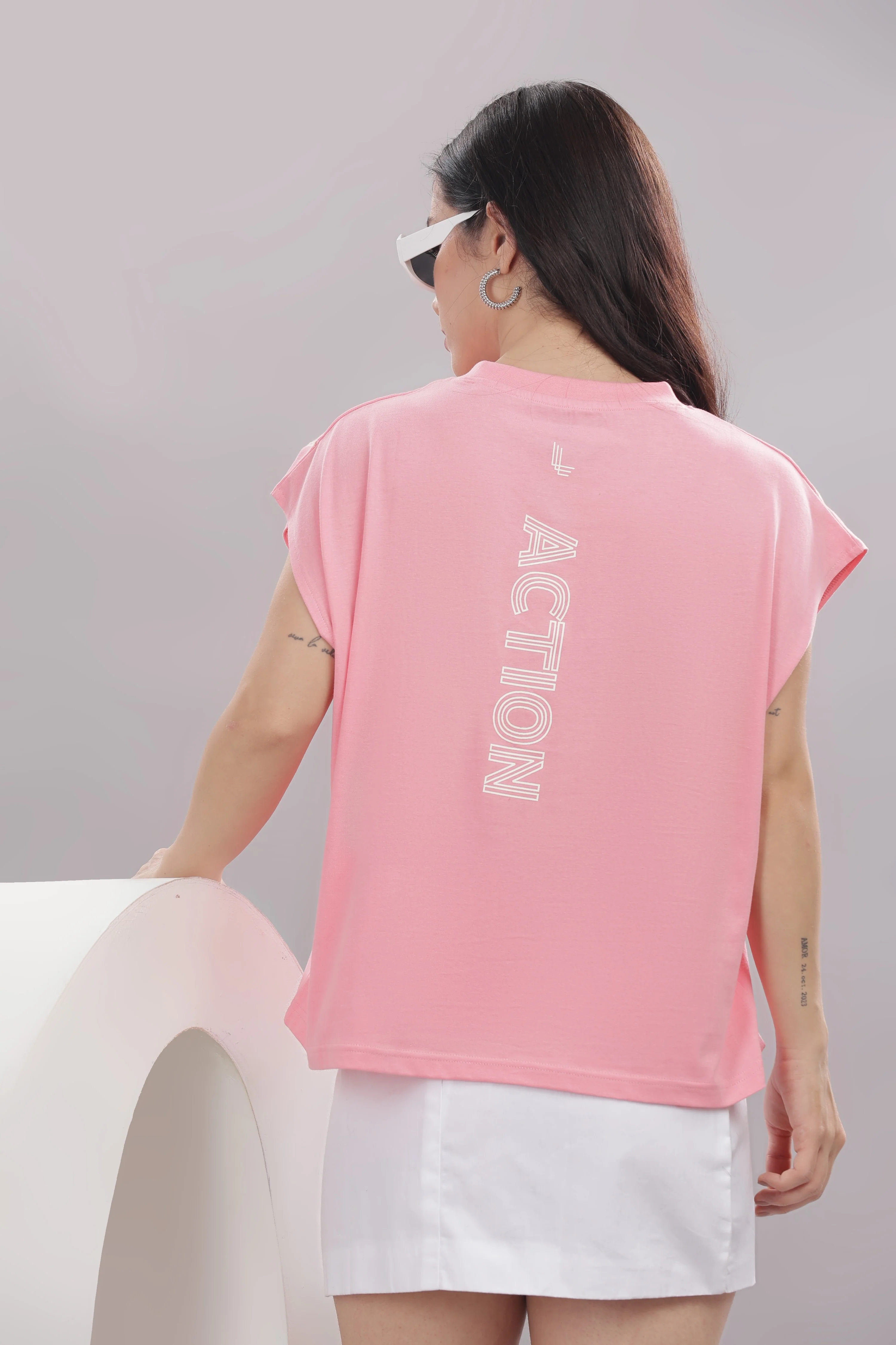 Women Pink Cotton Regular Top - Image 4
