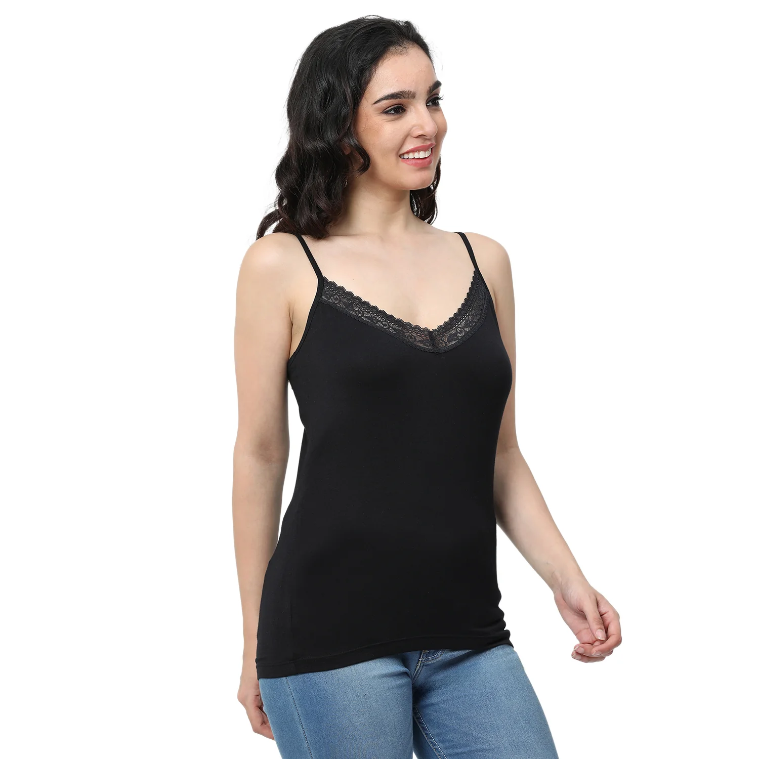 Regular Fit V-Neck Short Length Lace Camisole - Image 6