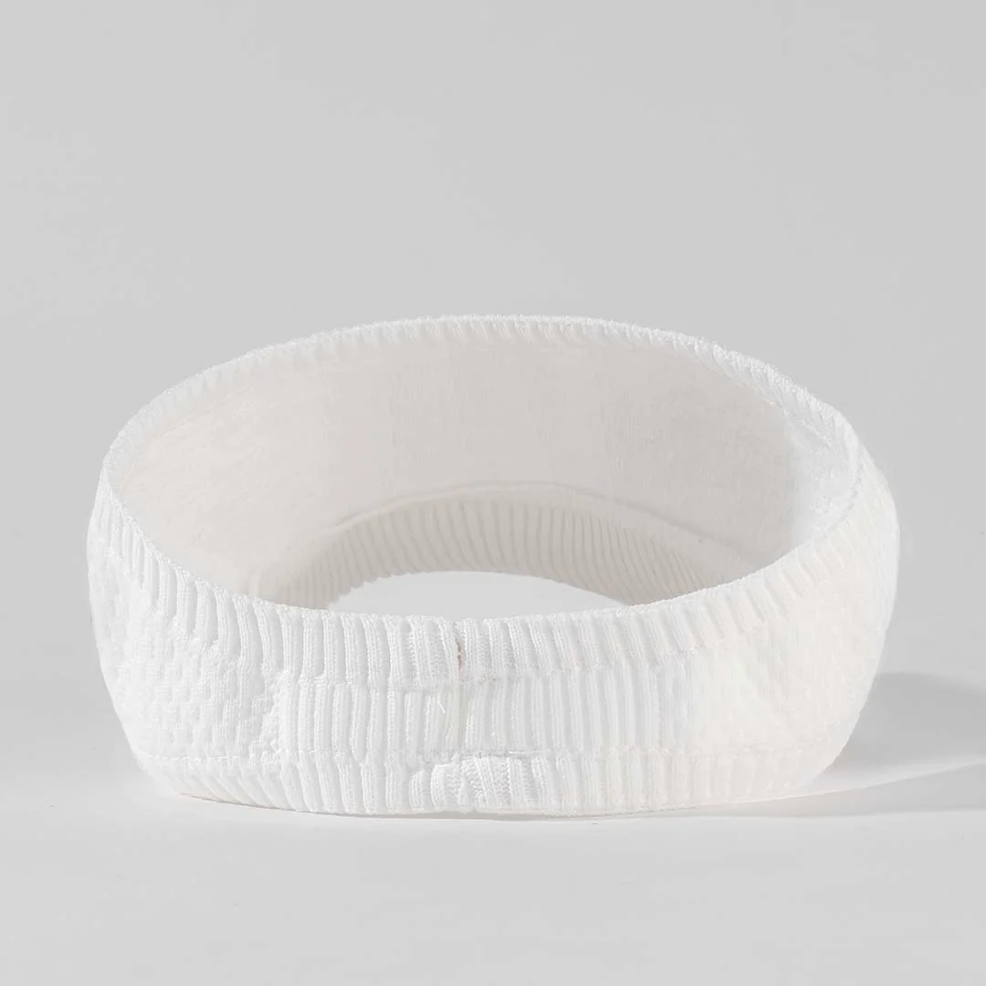 White Ribbed Sun Visor Cap - Image 6