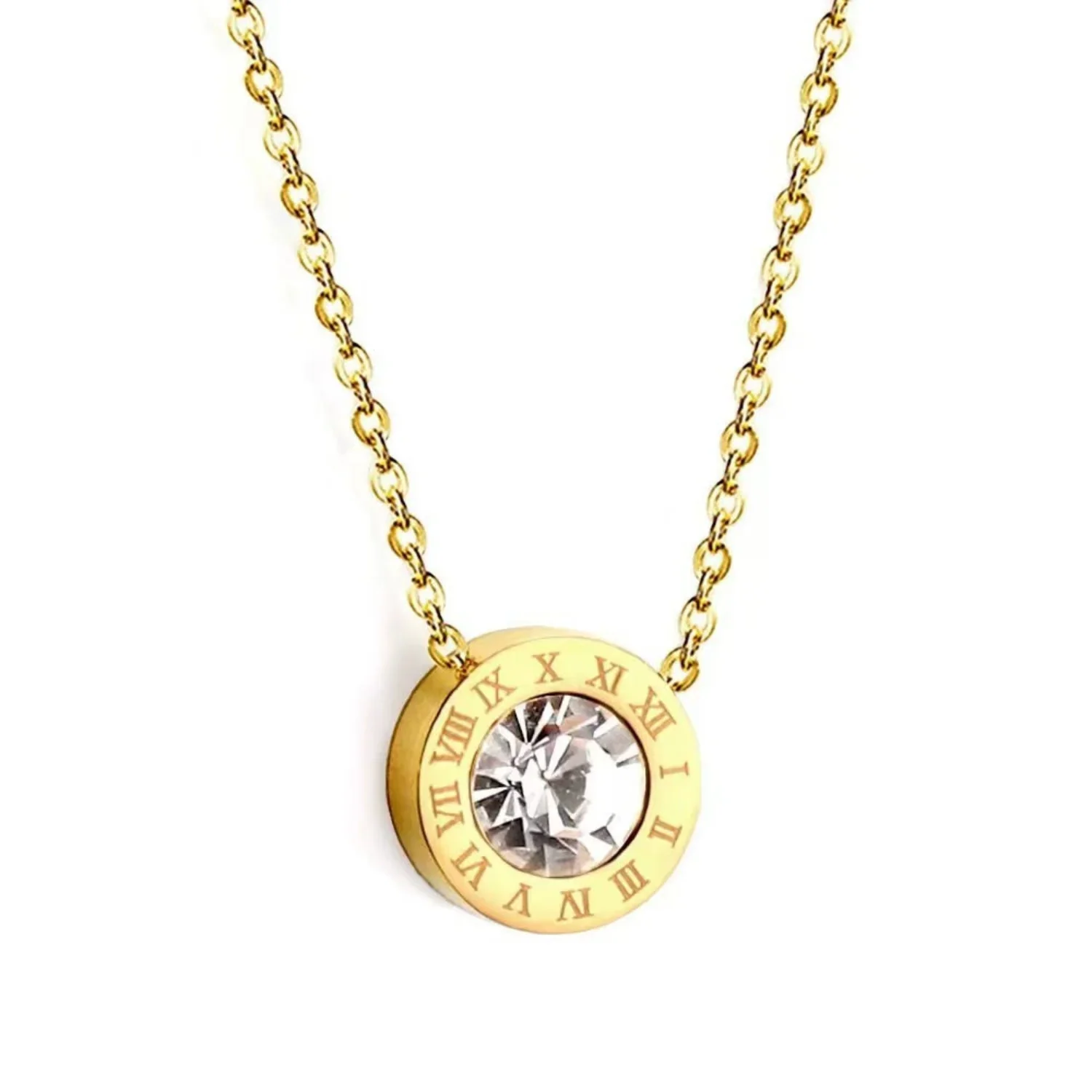 Roman Numeral Crystal Necklace