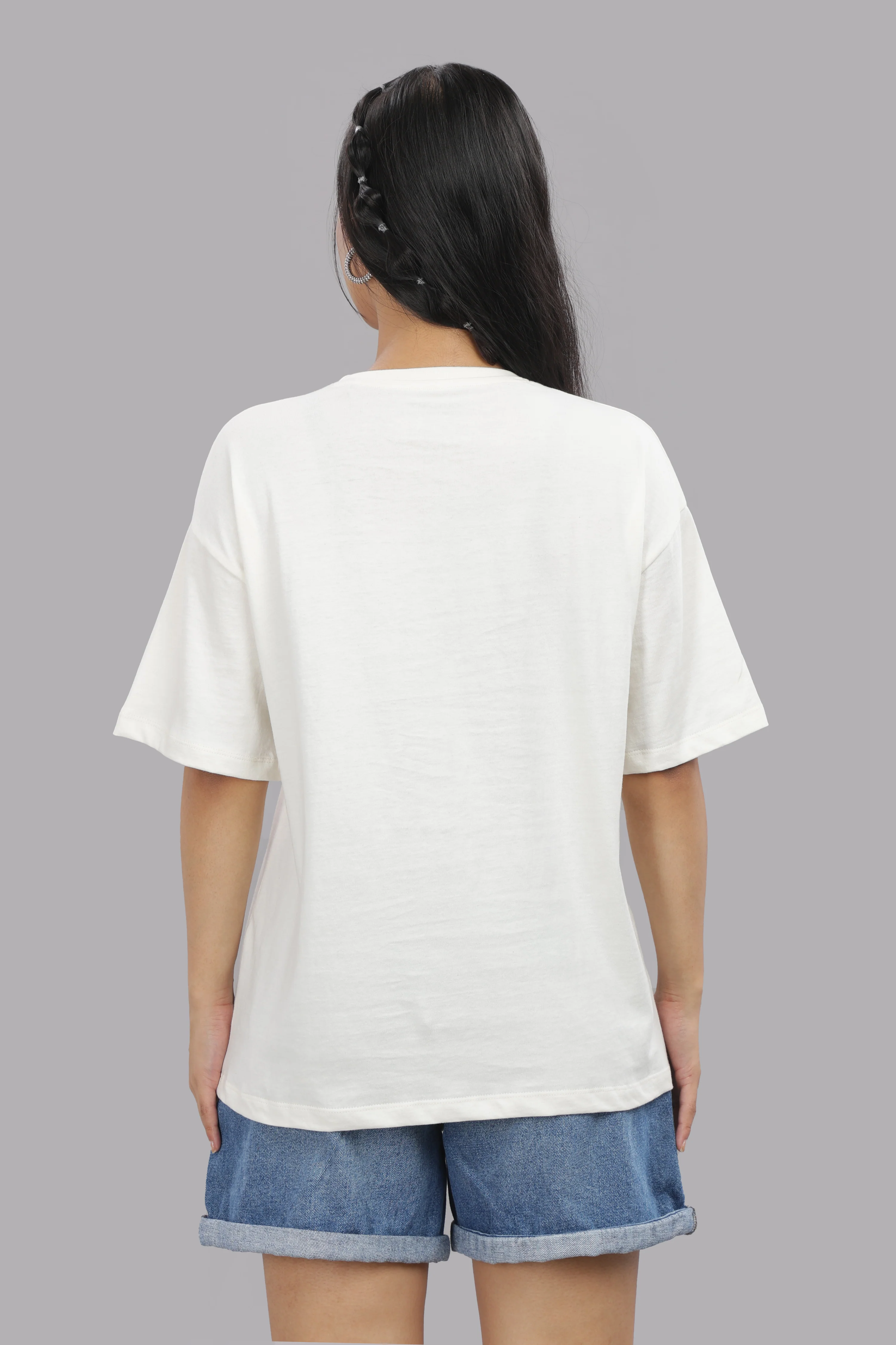 Women White Cotton Regular T-Shirt - Image 3