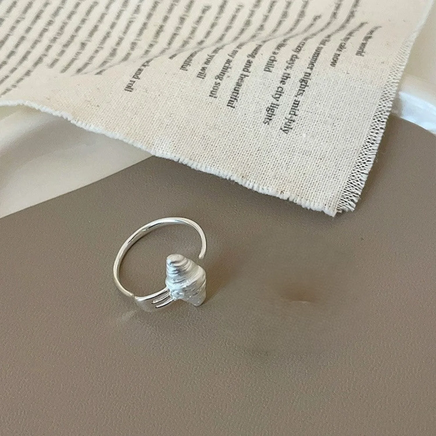 Silver Shell Adjustable Ring
