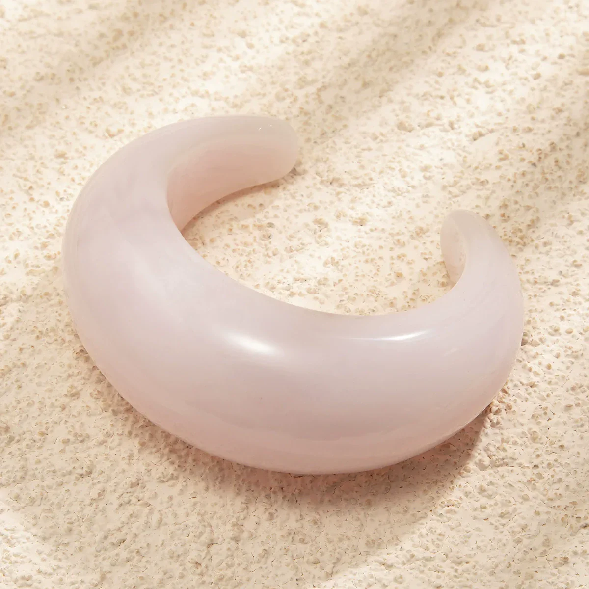 Soft Pink Resin Cuff Bold Dome Design