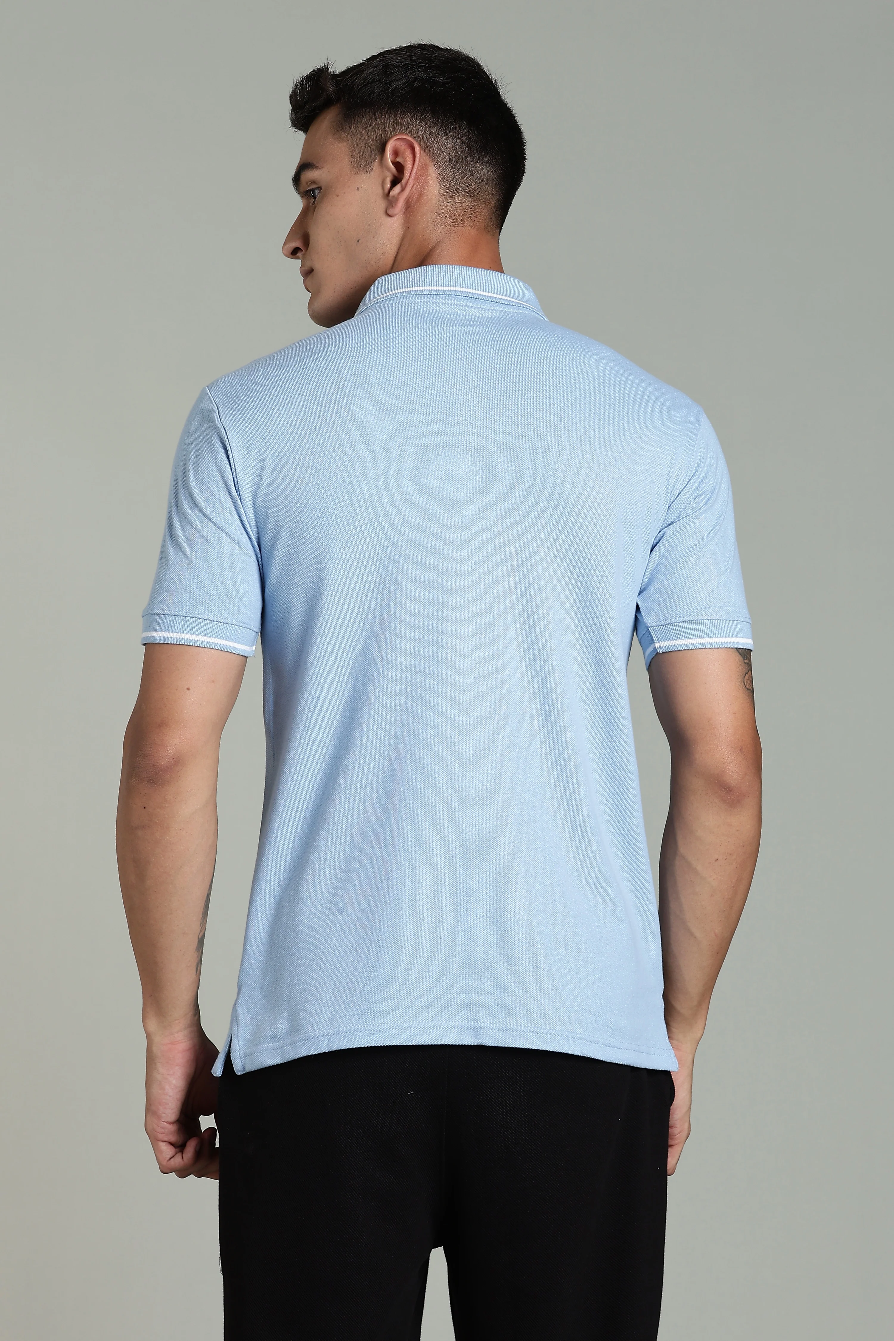 Men Blue Cotton Regular T-Shirt - Image 3