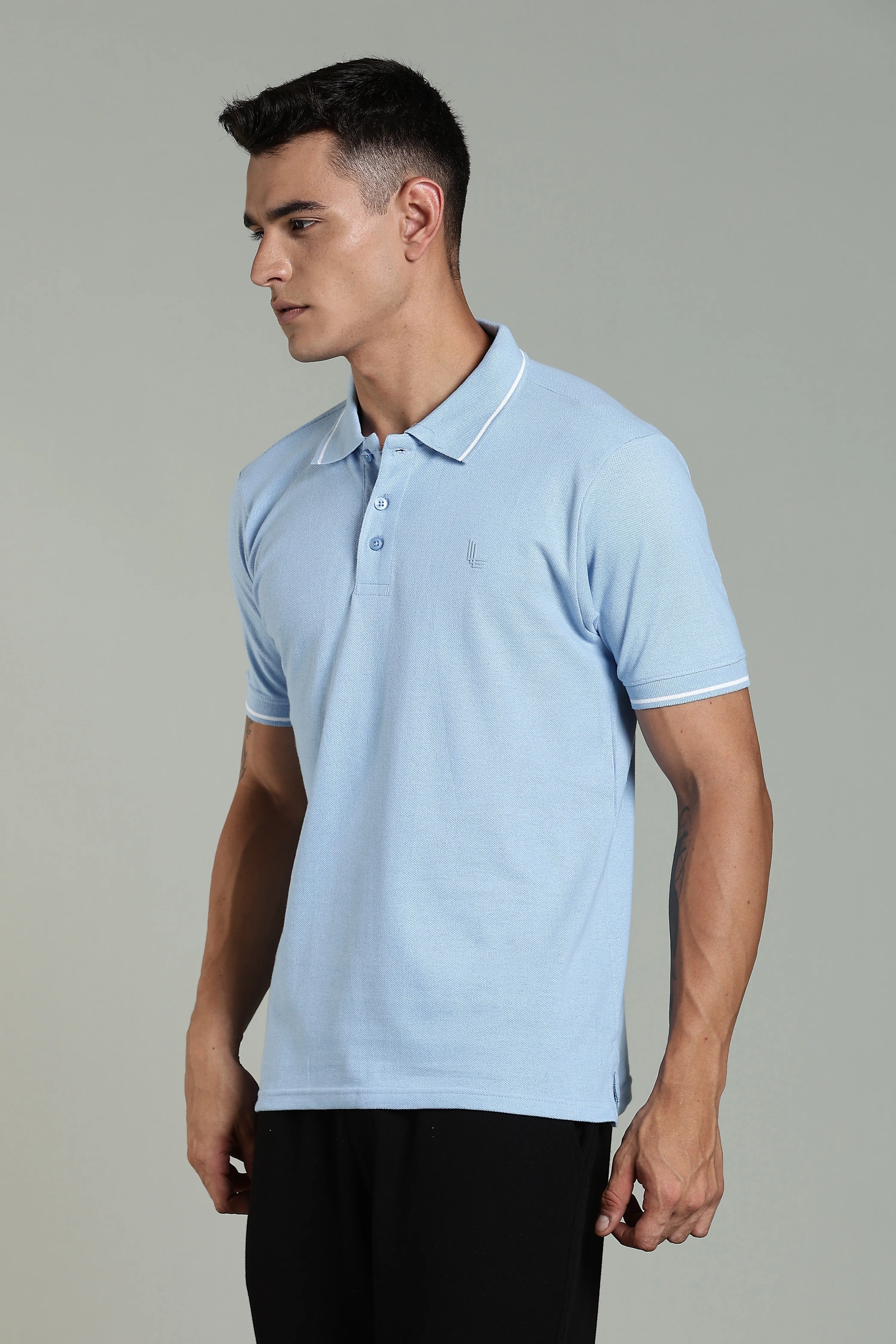 Men Blue Cotton Regular T-Shirt - Image 4