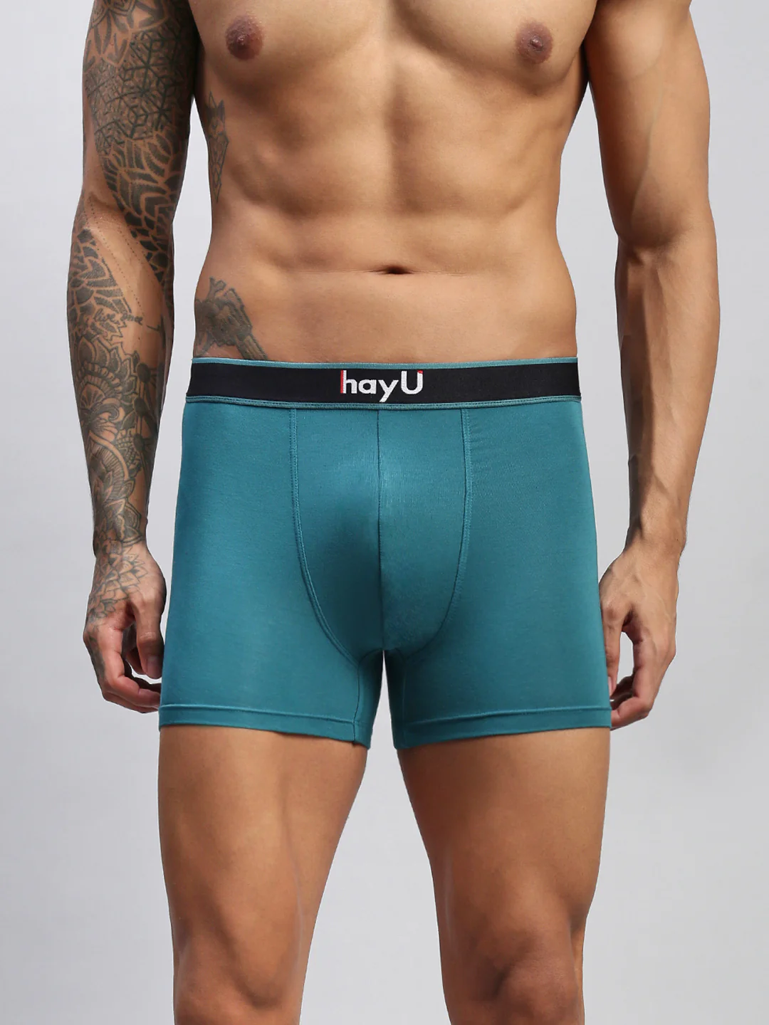 Men Teal Modal Solid Trunks - Image 2