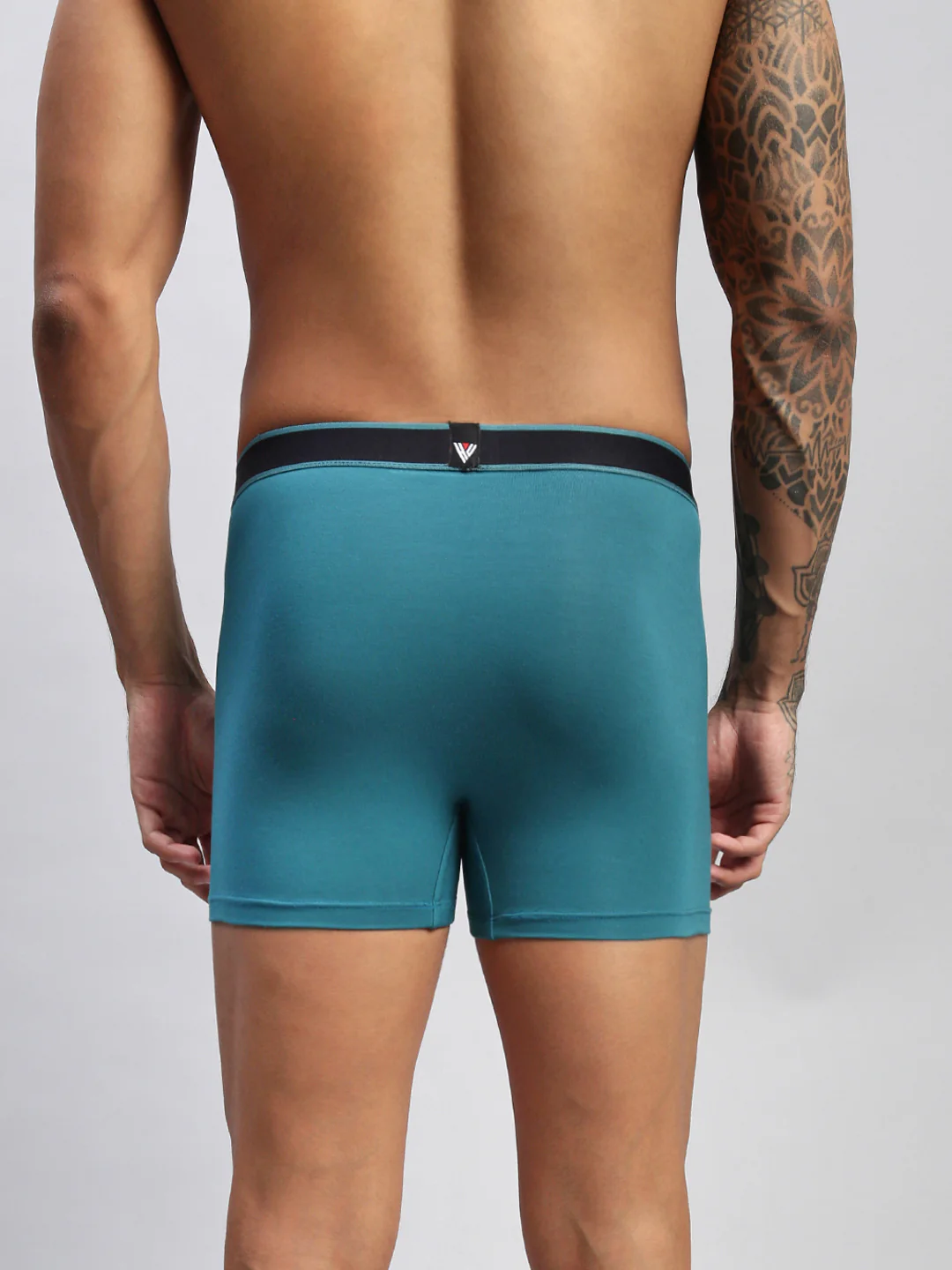 Men Teal Modal Solid Trunks - Image 5