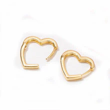 Thick Metal Exaggeration Heart Hoops
