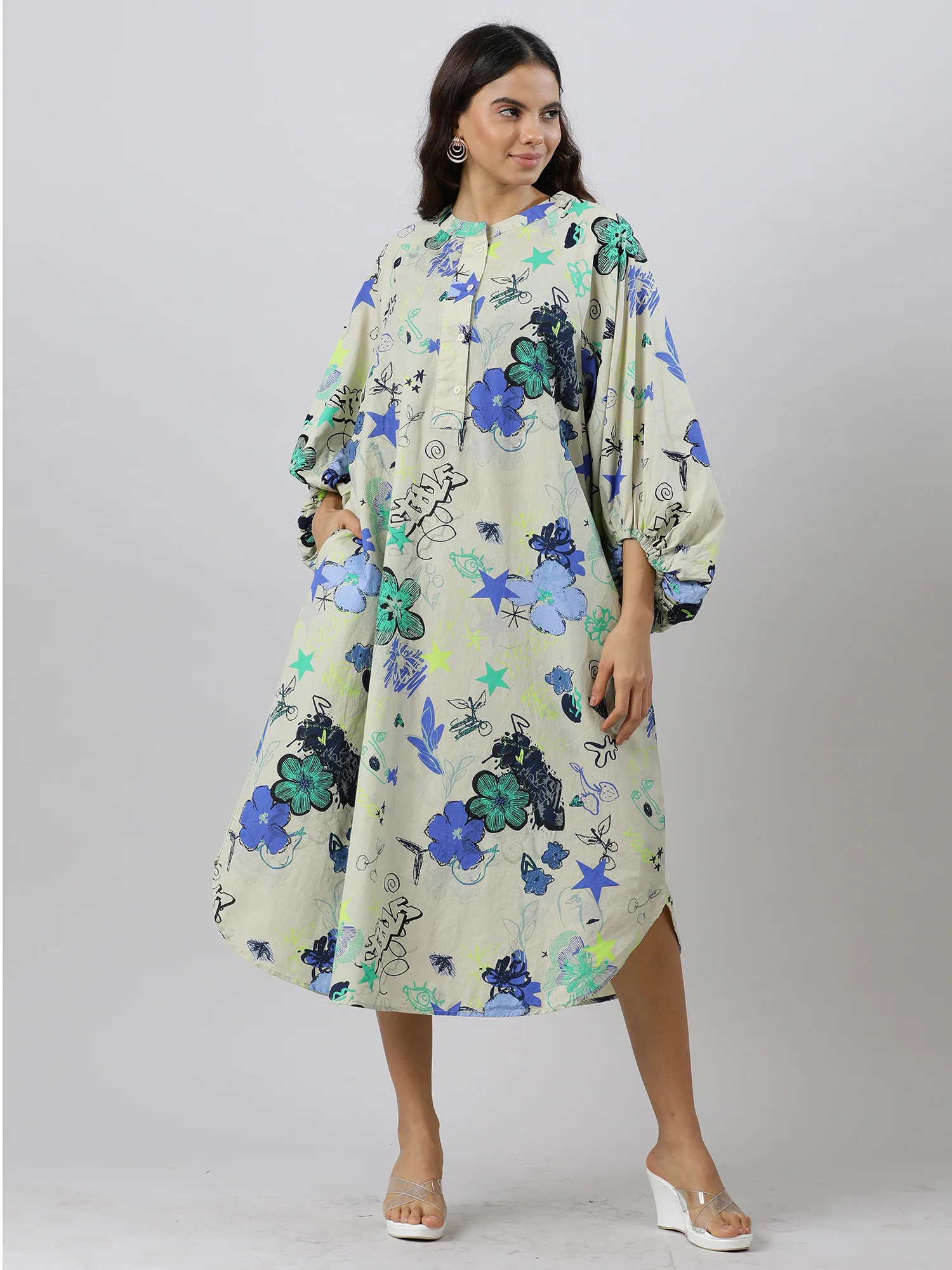 Women Trendy Floral Cotton Dress - Image 13