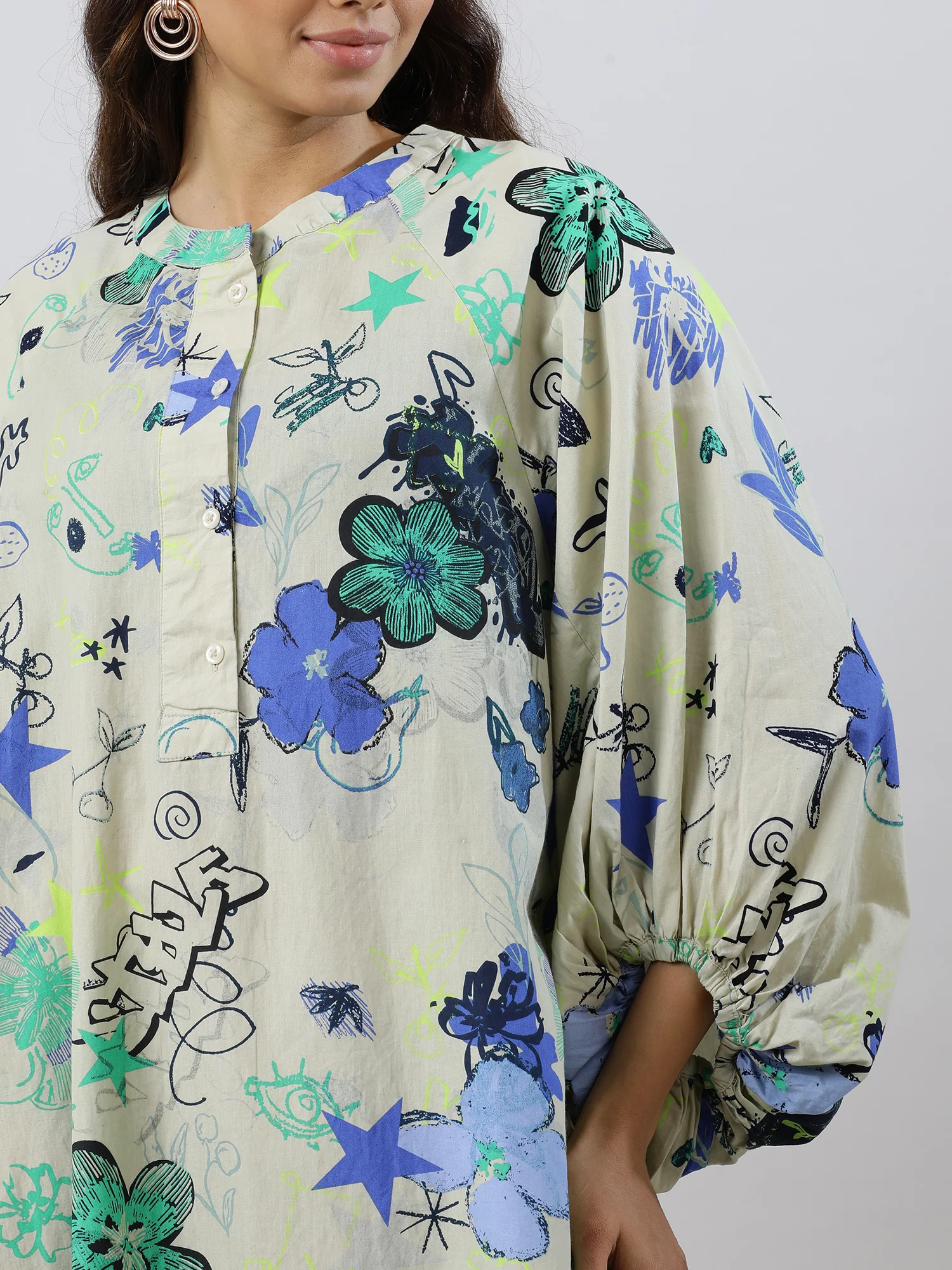 Women Trendy Floral Cotton Dress - Image 8