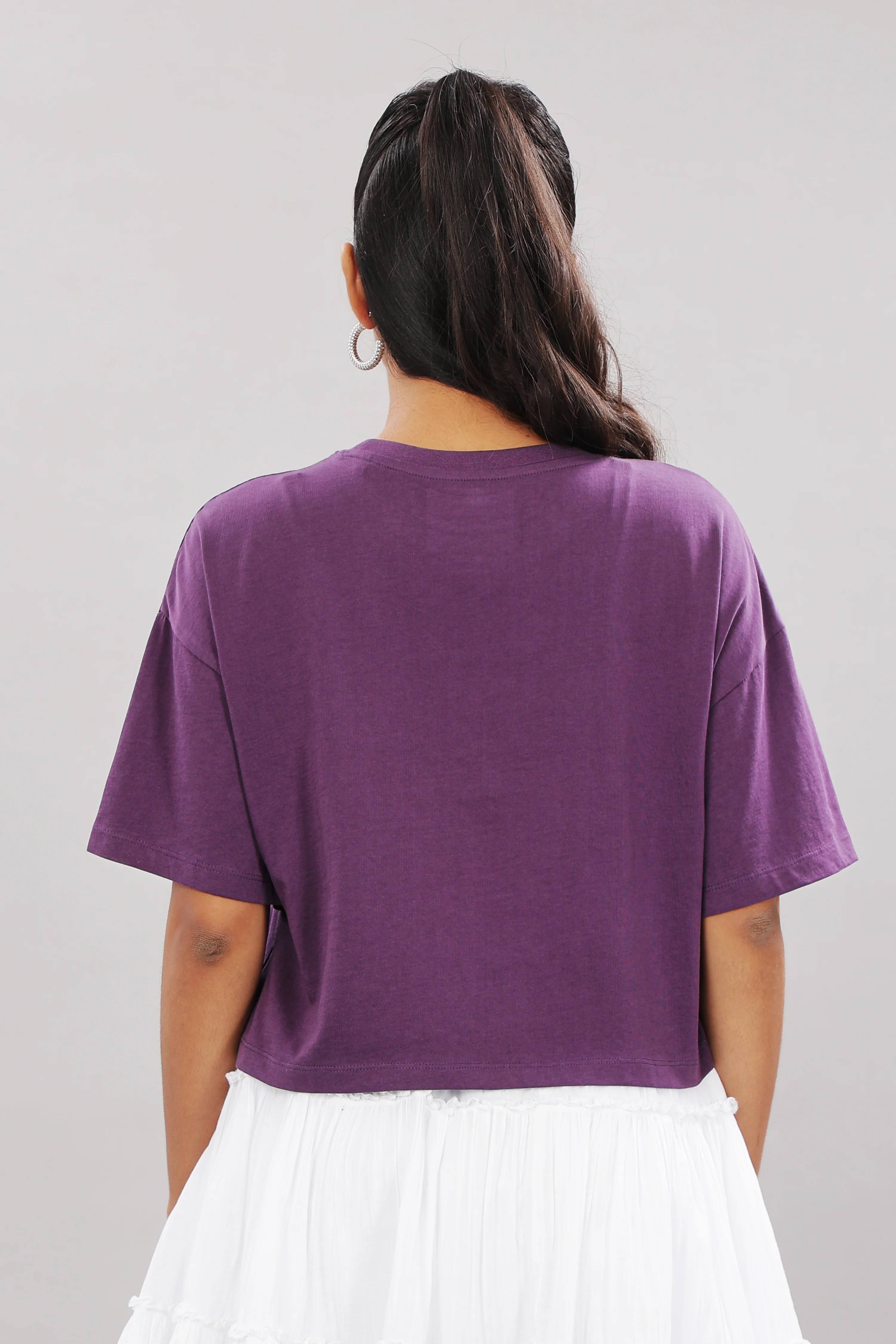 Women Purple Printed Cotton Regular Top - Image 4