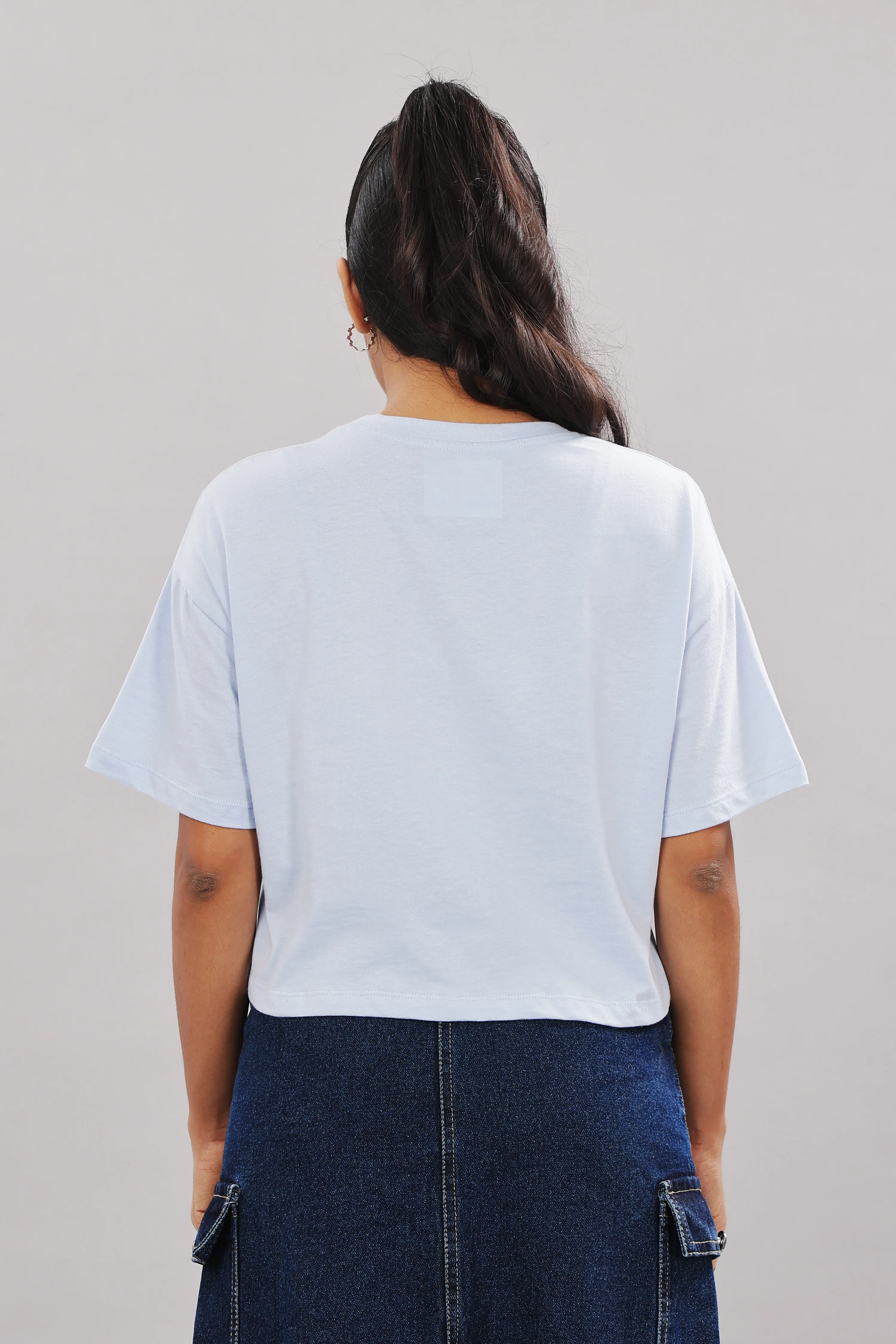 Women Blue Printed Cotton Regular Top - Image 2